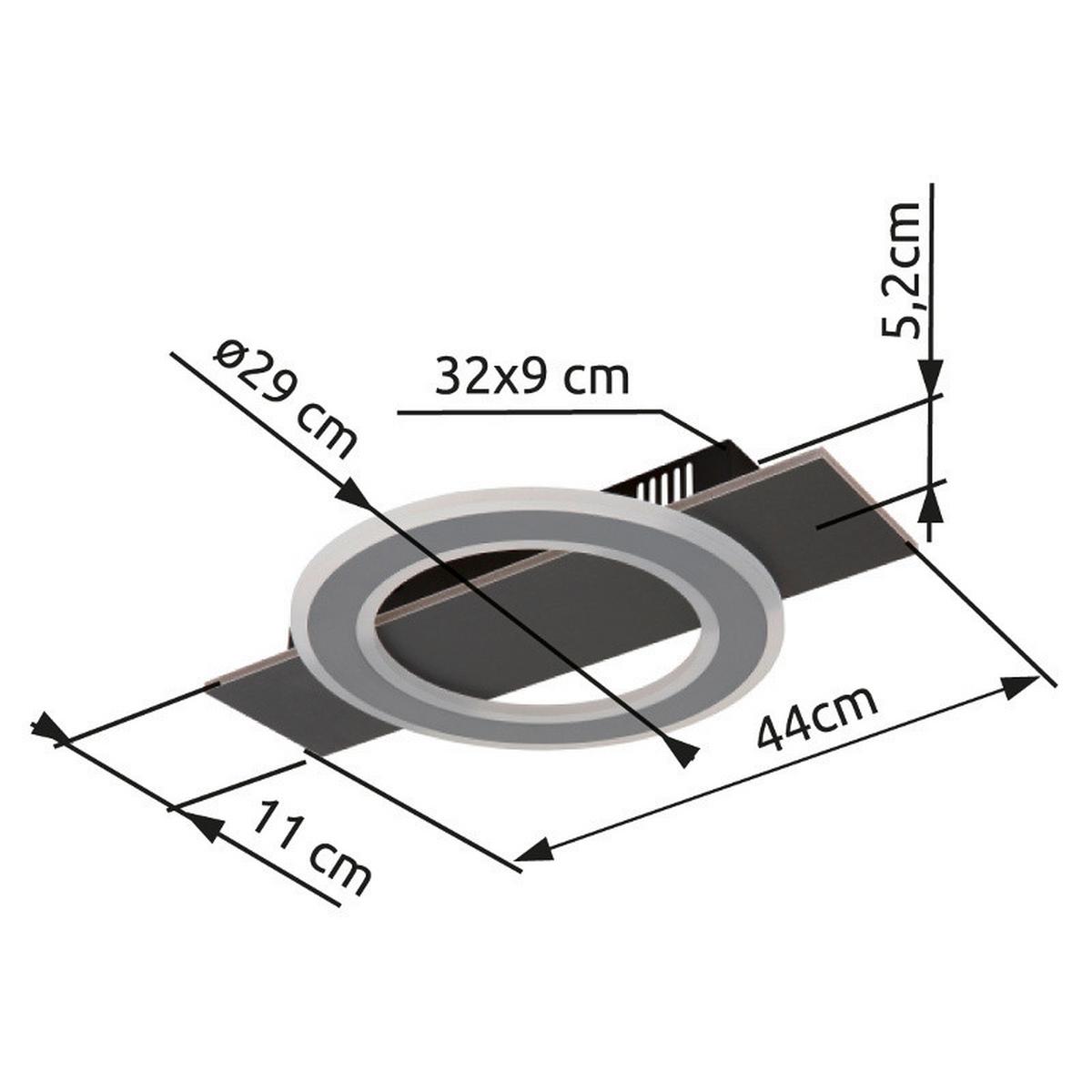 LED-Deckenleuchte 48034-18 Jayden - Anthrazit/Opal, Design, Kunststoff/Metall (44/29/5,5cm) - Globo