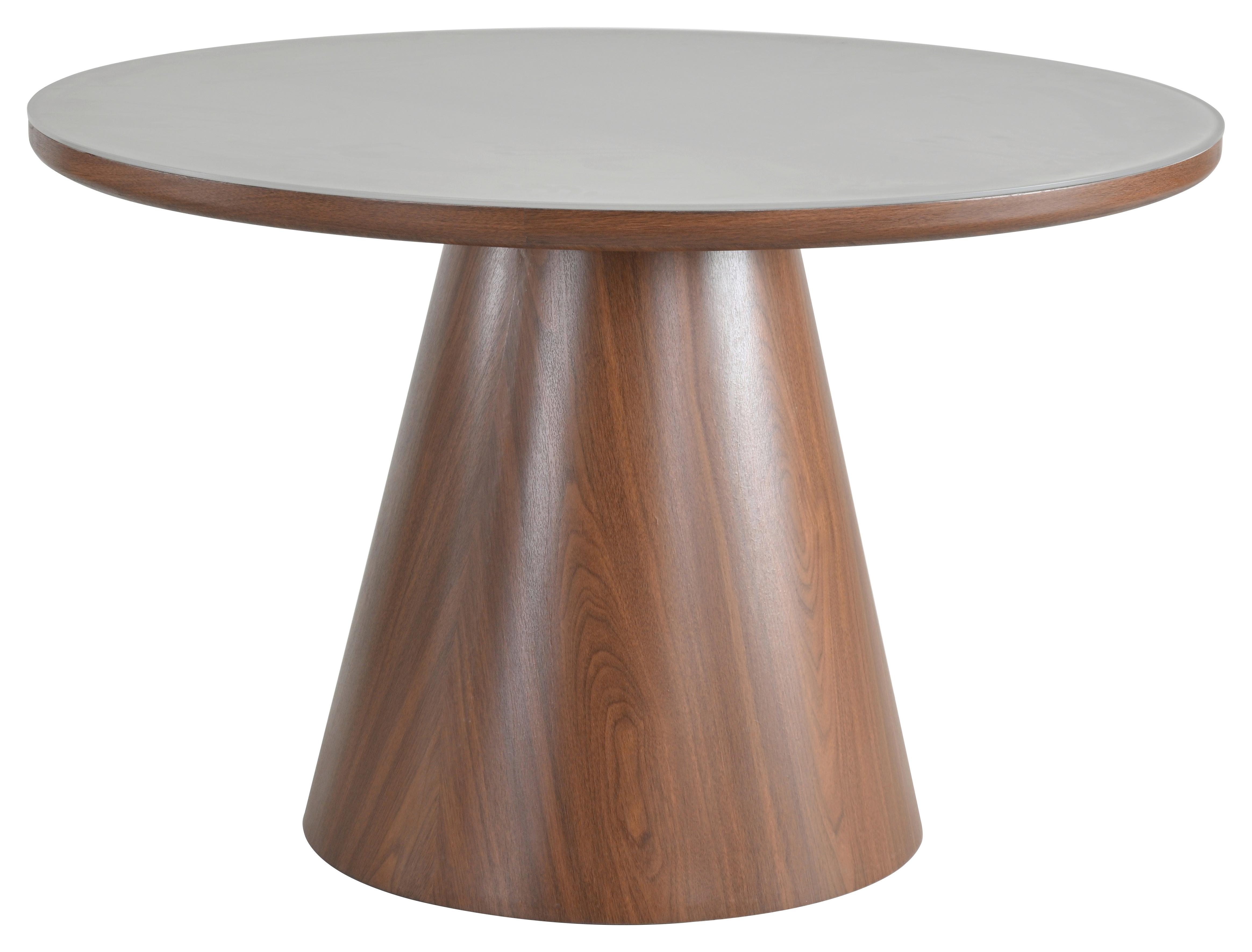 Esstisch Sienna Walnussfarben/D-Grau L: 120 cm - Dunkelgrau/Walnussfarben, MODERN, Glas/Holzwerkstoff (120/120/75cm) - MID.YOU