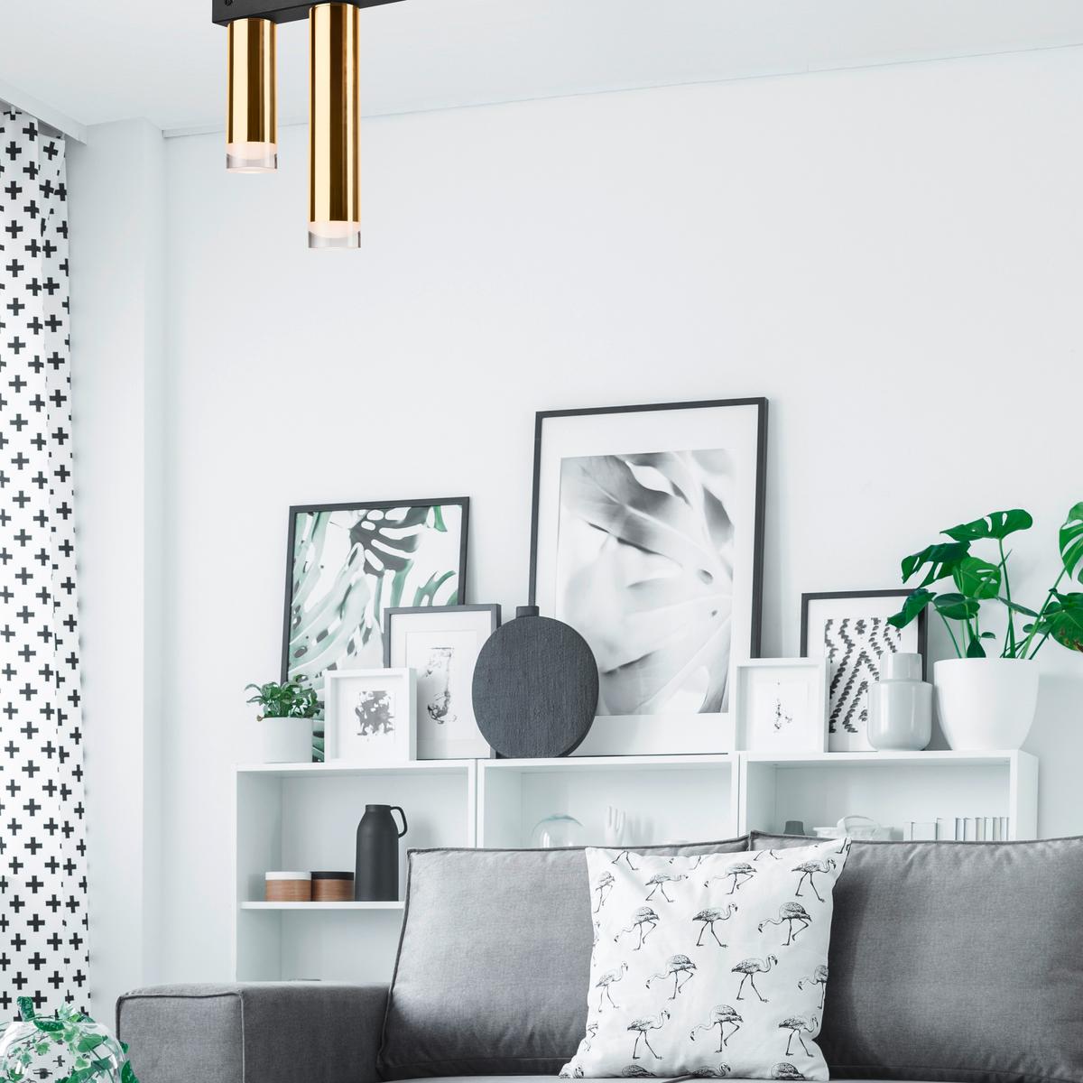 Deckenleuchte Diego_39602 - Goldfarben, Design, Kunststoff/Metall (32/28/50cm)