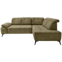 ECKSOFA Fiore, Olivgrün S: 272x200 cm - Schwarz/Olivgrün, MODERN, Textil (272/200cm) - Livetastic