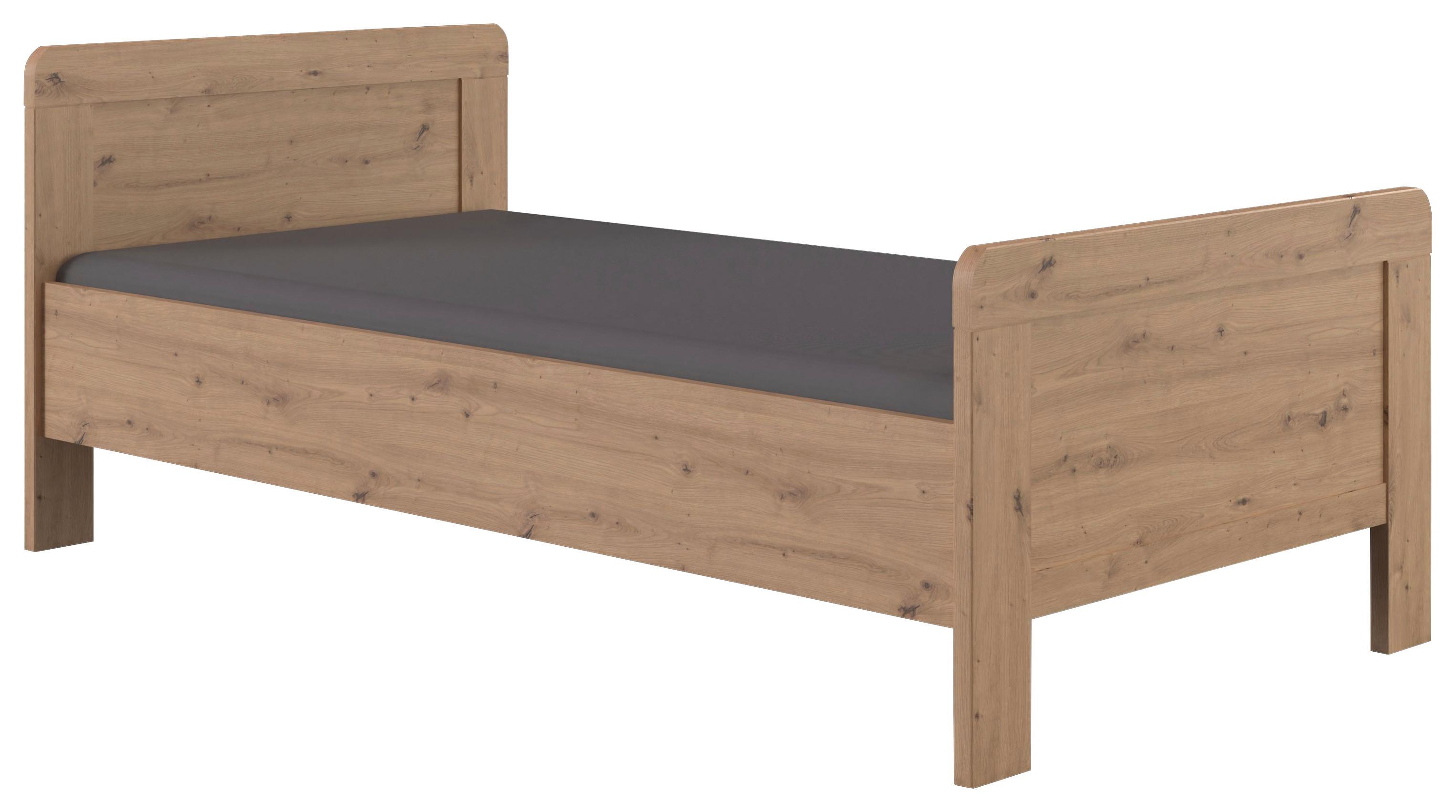 Bett Nadja Eiche Dekor Lf:100x200cm - Eiche Artisan, KONVENTIONELL, Holzwerkstoff (100/200cm) - MID.YOU