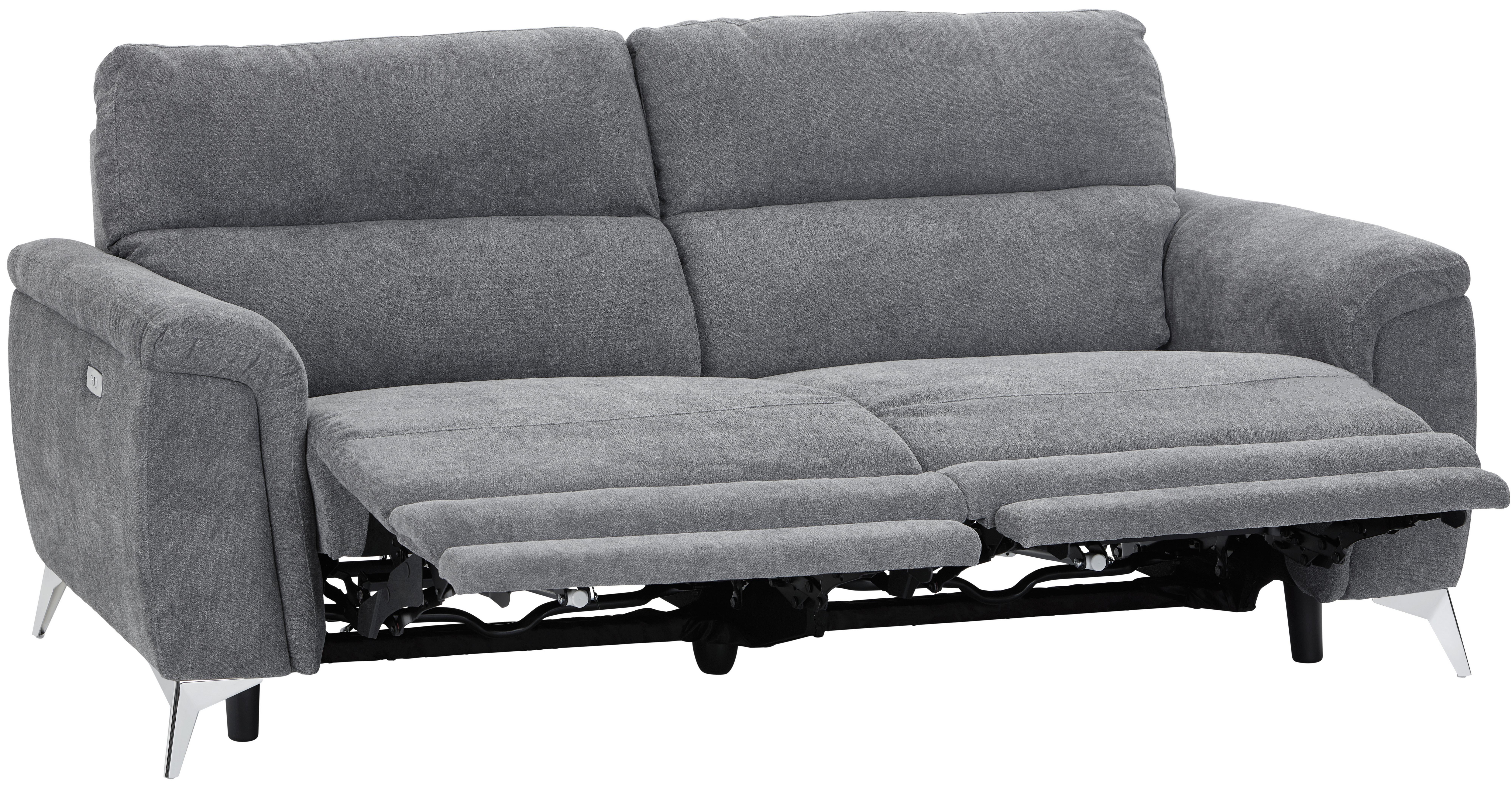 Bequeme Zweisitzer-Couch mit Schaumstoffpolsterung und Webstoff-Bezug