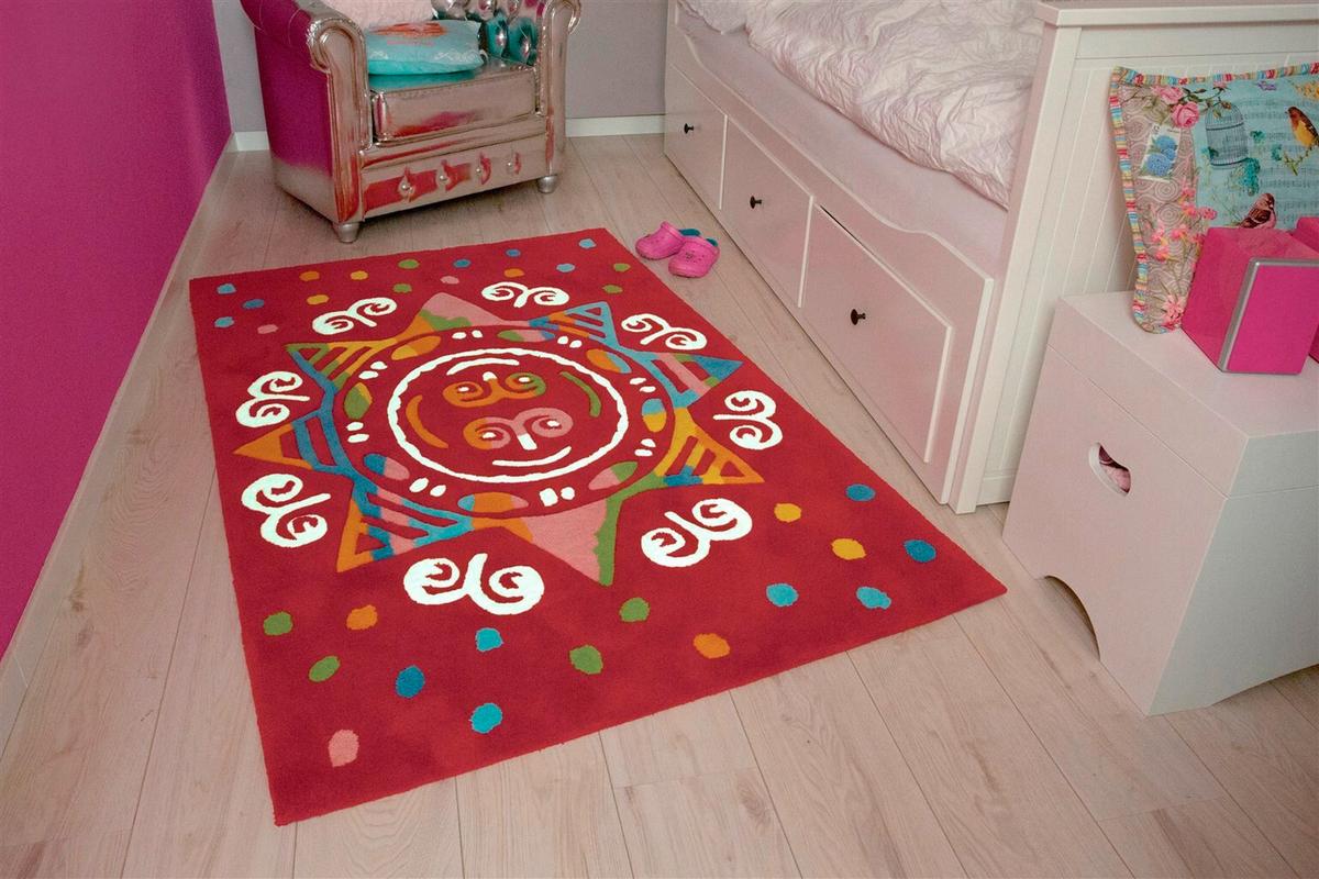 Webteppich Rot Spirit Glow 110x160 cm - Rot, Basics, Textil (110/160cm) - Kayoom
