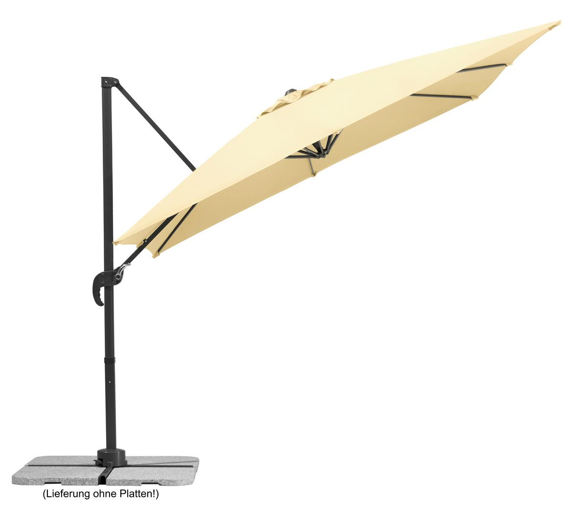 Ampelschirm Rhodos Junior Bxhxt: 338x239x270 Cm Naturfarben - Anthrazit/Naturfarben, Basics, Textil/Metall (338/239/270cm) - Schneider