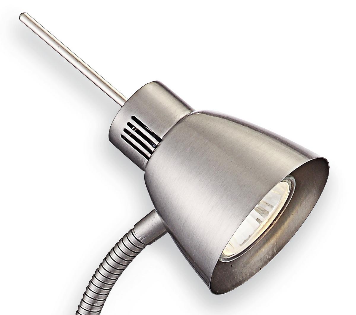 Led-schreibtischlampe Baldo Chromfarben Mit Flexarm - Chromfarben/Nickelfarben, KONVENTIONELL, Metall (44cm) - Luca Bessoni