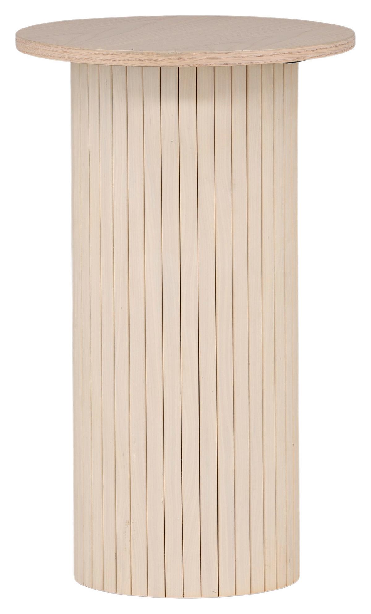 Beistelltisch Bianca - Beige/Weiß, Design, Holzwerkstoff (40/40/65cm) - Livetastic