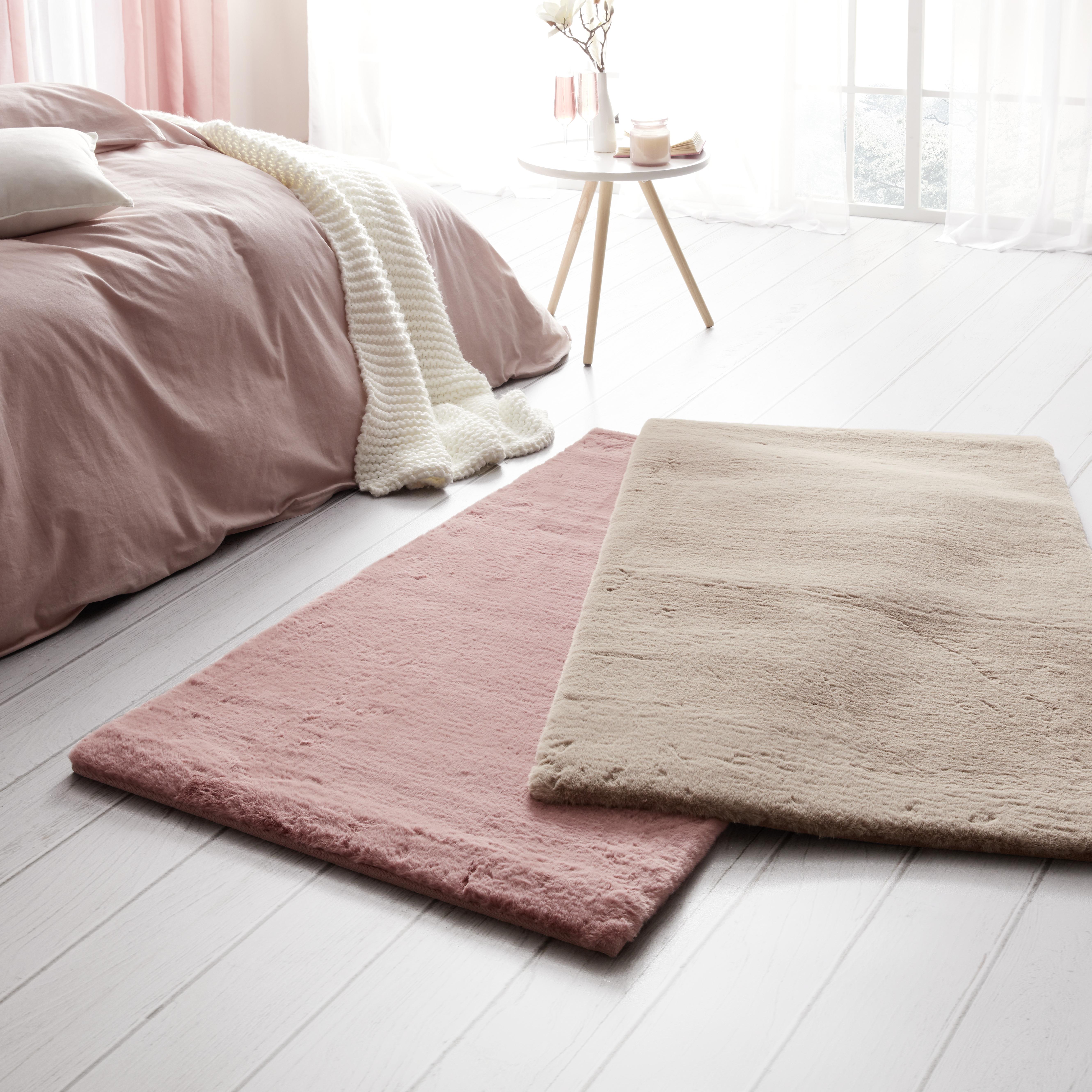 Umelá Kožušina Caroline 1, 80/150cm, Ružová - staroružová, textil (80/150cm) - Modern Living