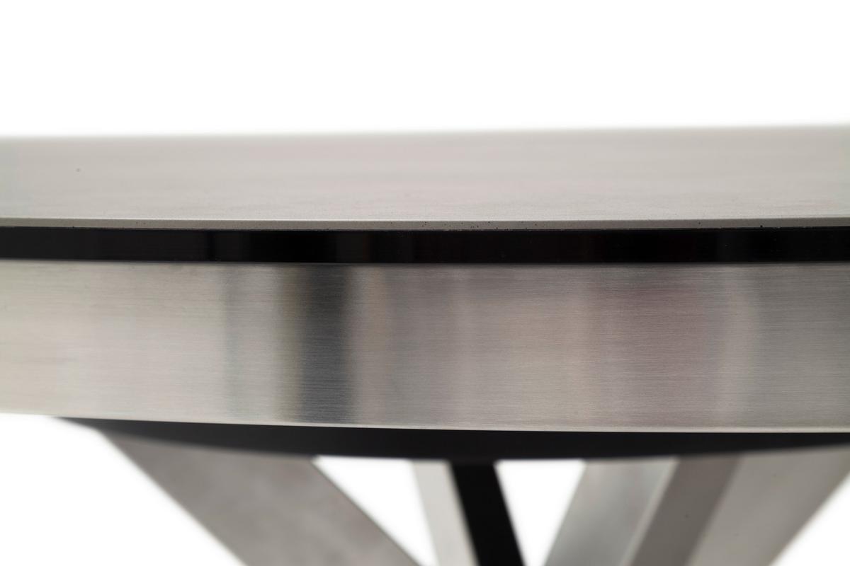 Esstisch ausziehbar Winnipeg 120-160x120 cm Anthrazit - Edelstahlfarben/Anthrazit, Design, Keramik/Metall (120/120/76cm) - Livetastic