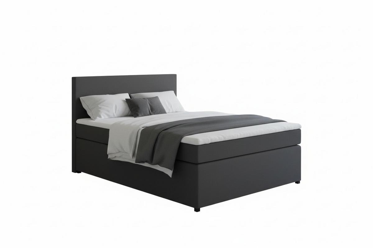 Boxspringbett Togo 140 140x200 Anthrazit - Anthrazit/Schwarz, MODERN, Holzwerkstoff/Textil (140/200cm) - MID.YOU