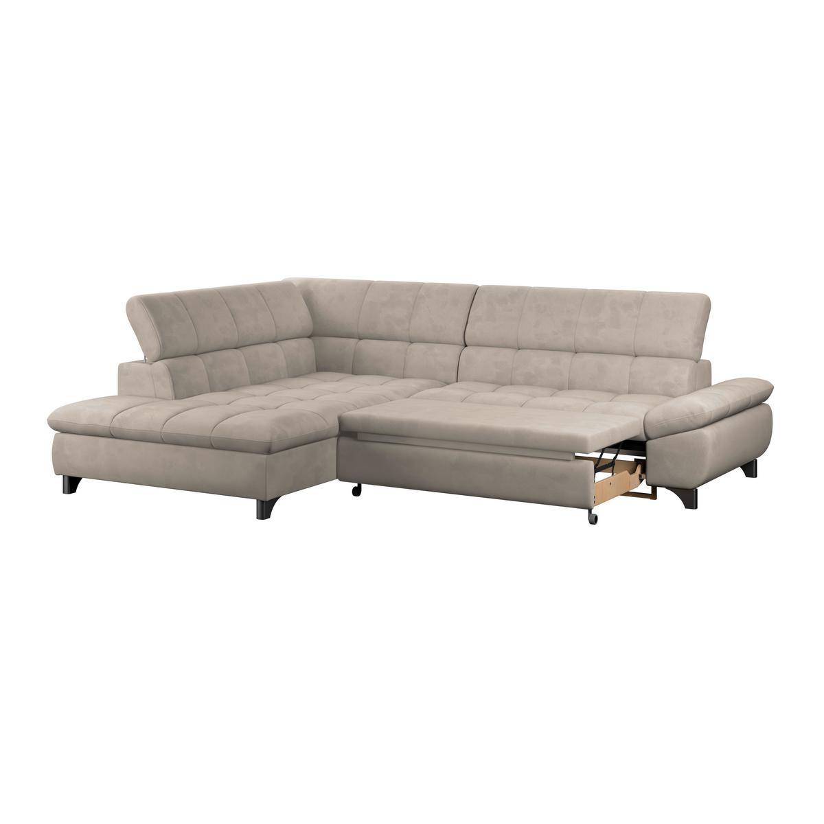 Ecksofa Gemini Naturfarben, B: 234cm - Chromfarben/Naturfarben, KONVENTIONELL, Textil (234/312cm)