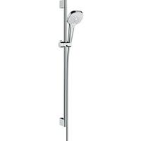 Brausegarnitur Hansgrohe Weiß/ Chromfarben 3-Fach verstellbar - Chromfarben/Weiß, Basics (12,9/95,9/23,7cm) - Hansgrohe
