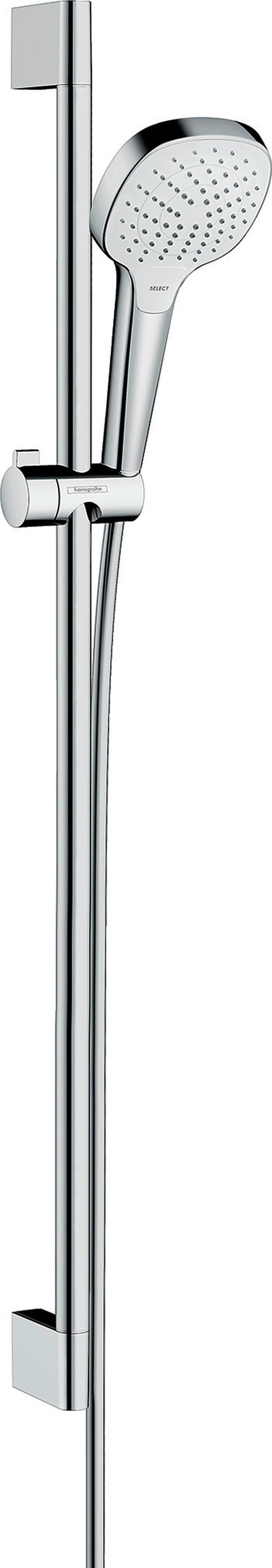 Brausegarnitur Hansgrohe Weiß/ Chromfarben 3-Fach verstellbar - Chromfarben/Weiß, Basics (12,9/95,9/23,7cm) - Hansgrohe
