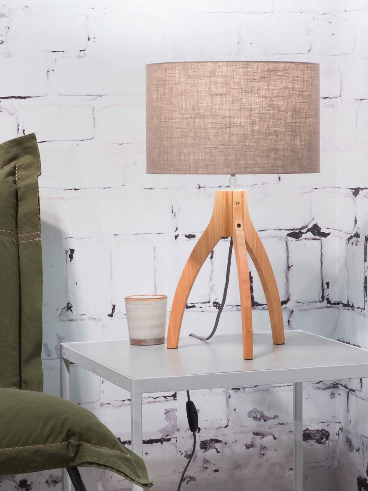 Tischleuchte Annapurna/t/3220/ld - Naturfarben, Trend, Holz/Textil (36/54cm) - Good & Mojo