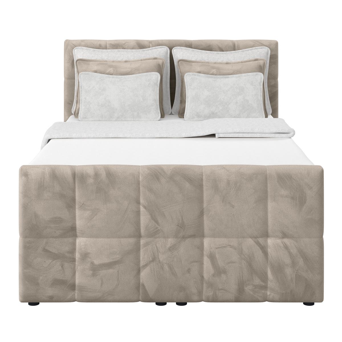 Boxspringbett mit Topper und Bettkasten 140x200 cm Medino - Taupe, KONVENTIONELL, Holz/Holzwerkstoff (140/200cm) - Luca Bessoni