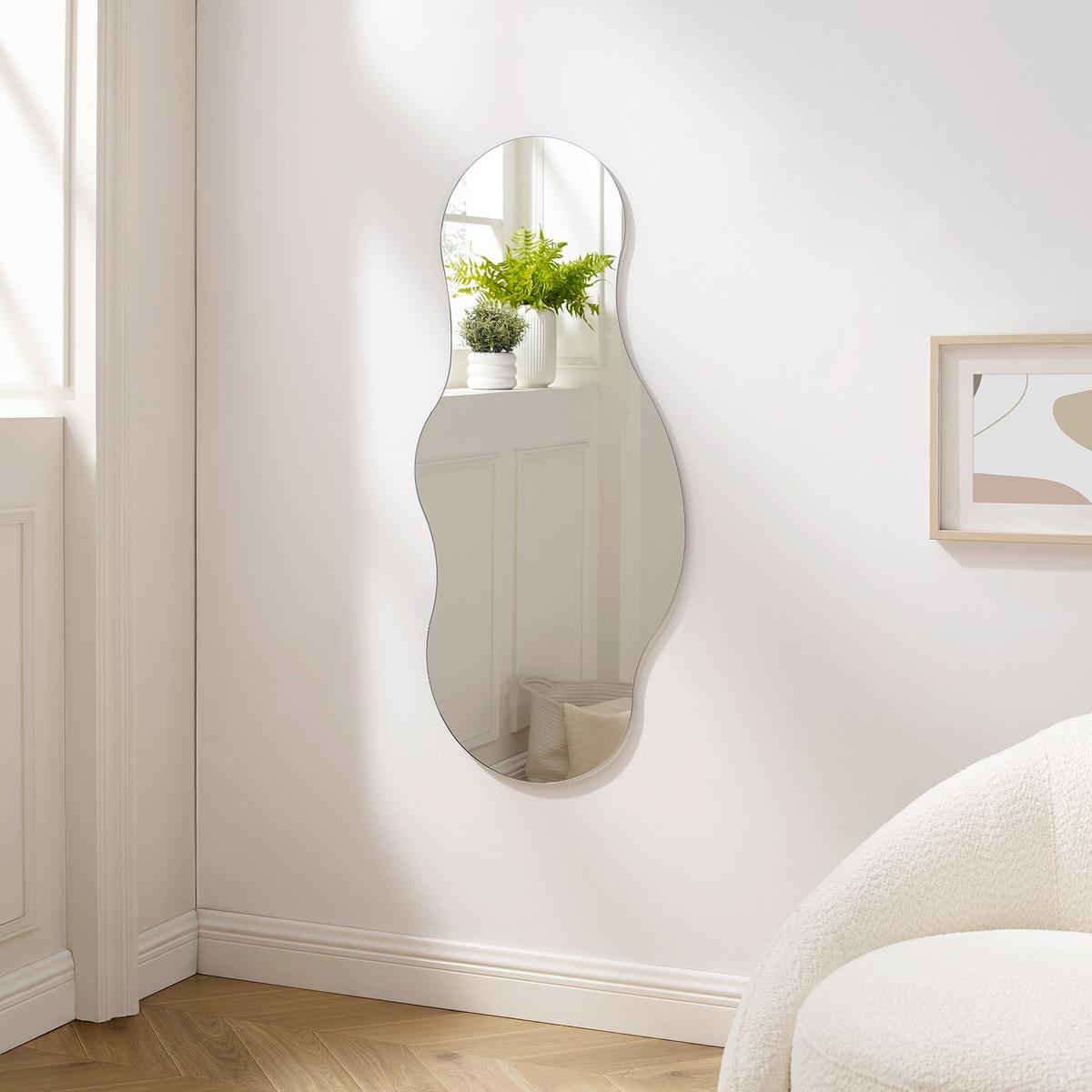 Wandspiegel Klar B: 50 cm - Klar, Design, Glas/Holzwerkstoff (50/110/0,5cm) - Livetastic