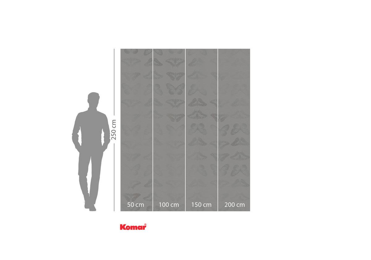 Vliestapete Mur De Papillons - Weiß, Basics (200/250cm) - Komar