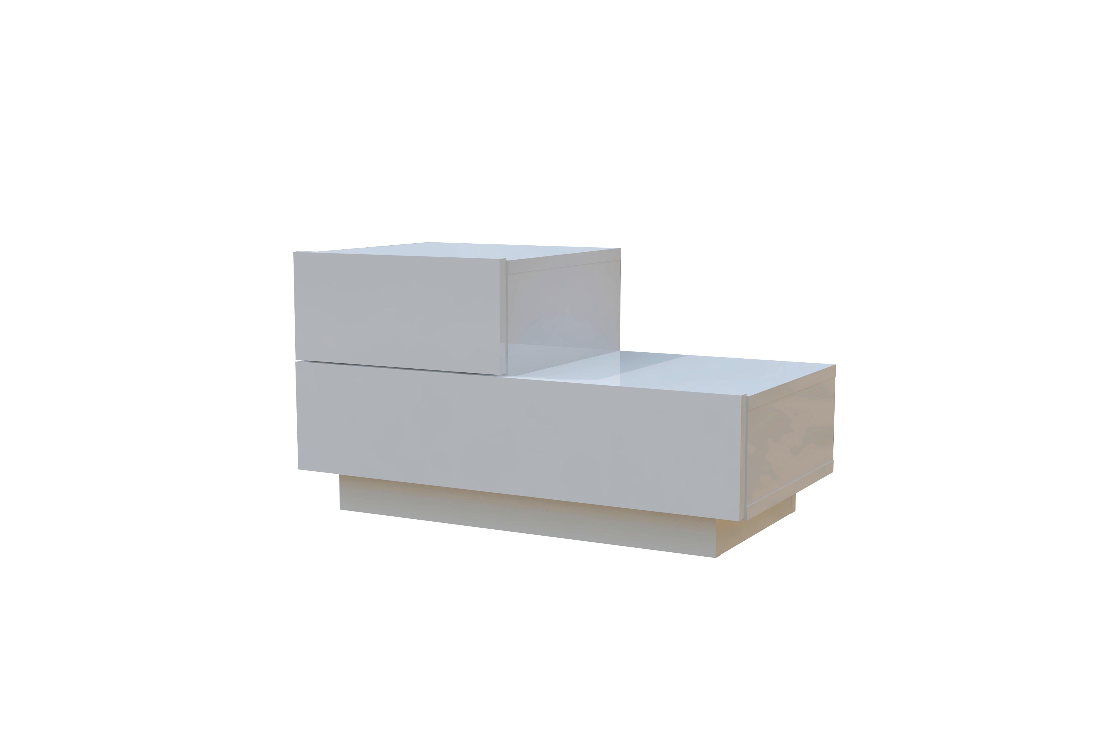 Nachttisch Kayra Weiß B: 70cm - Weiß, Design, Holzwerkstoff (70/39/30cm) - Livetastic