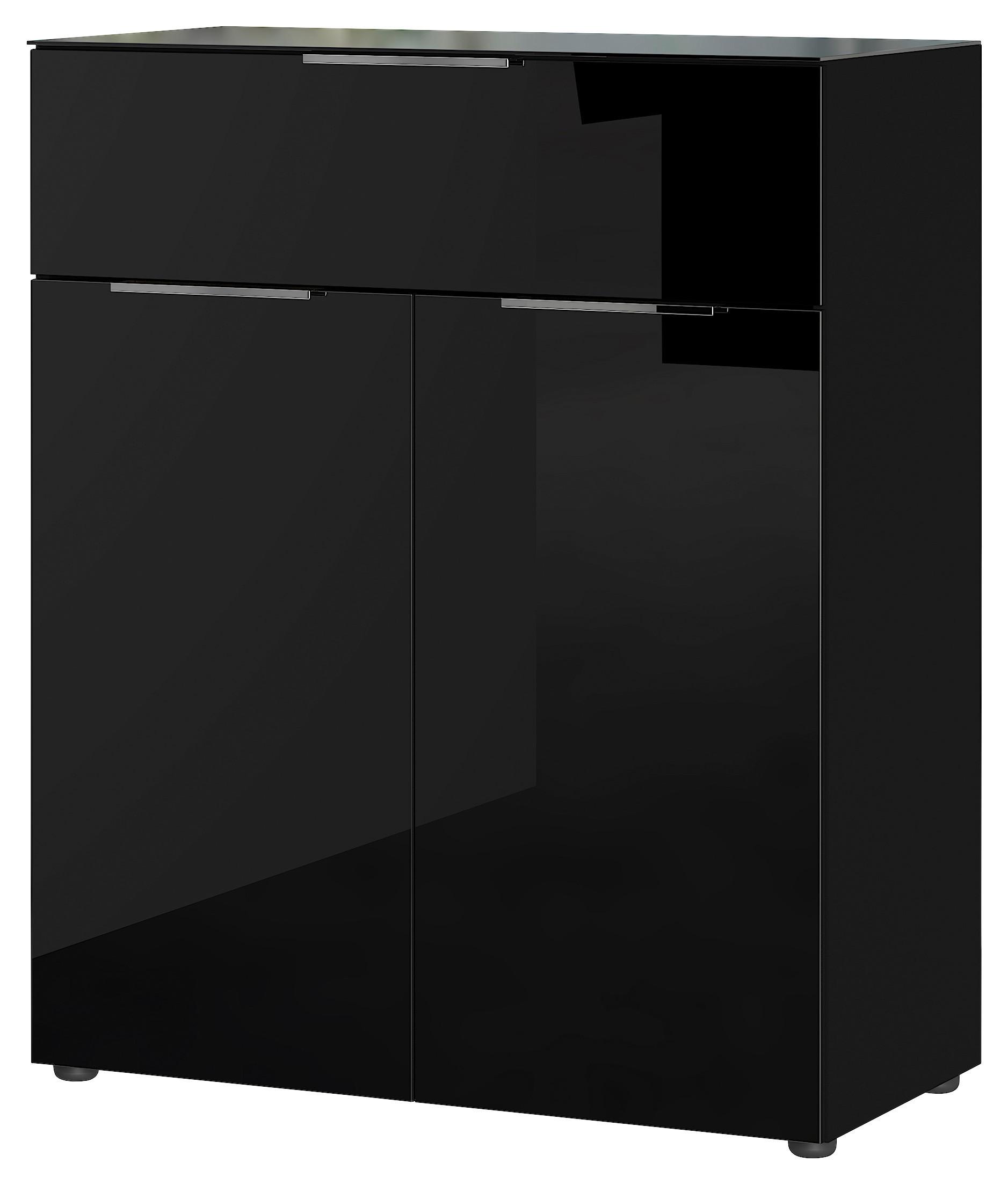 KOMODA OAKLAND - černá/barvy stříbra, Moderní, kompozitní dřevo/plast (83/102/42cm) - Premium Living