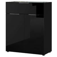 KOMODA OAKLAND - černá/barvy stříbra, Moderní, kompozitní dřevo/plast (83/102/42cm) - Premium Living