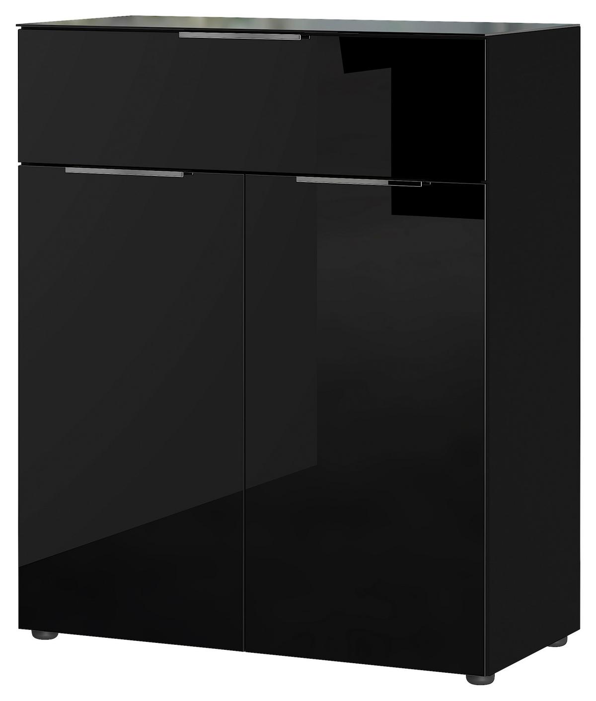 KOMODA OAKLAND - černá/barvy stříbra, Moderní, kompozitní dřevo/plast (83/102/42cm) - Premium Living