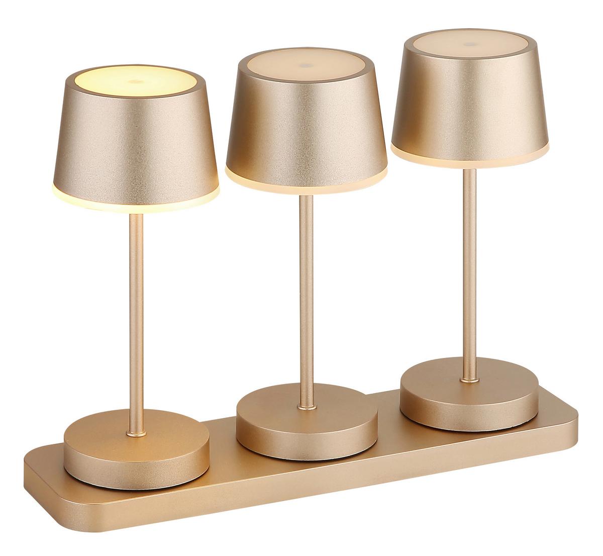 Tischleuchte, Opal/Champagner Kunststoff, 230V - Champagner/Opal, Design, Kunststoff/Metall (8,3/20cm) - Globo