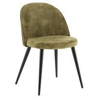 Stuhl-set Velvet Schwarz/grün B: 57 Cm - Schwarz/Grün, Design, Textil/Metall (57/76.5/50cm) - Livetastic