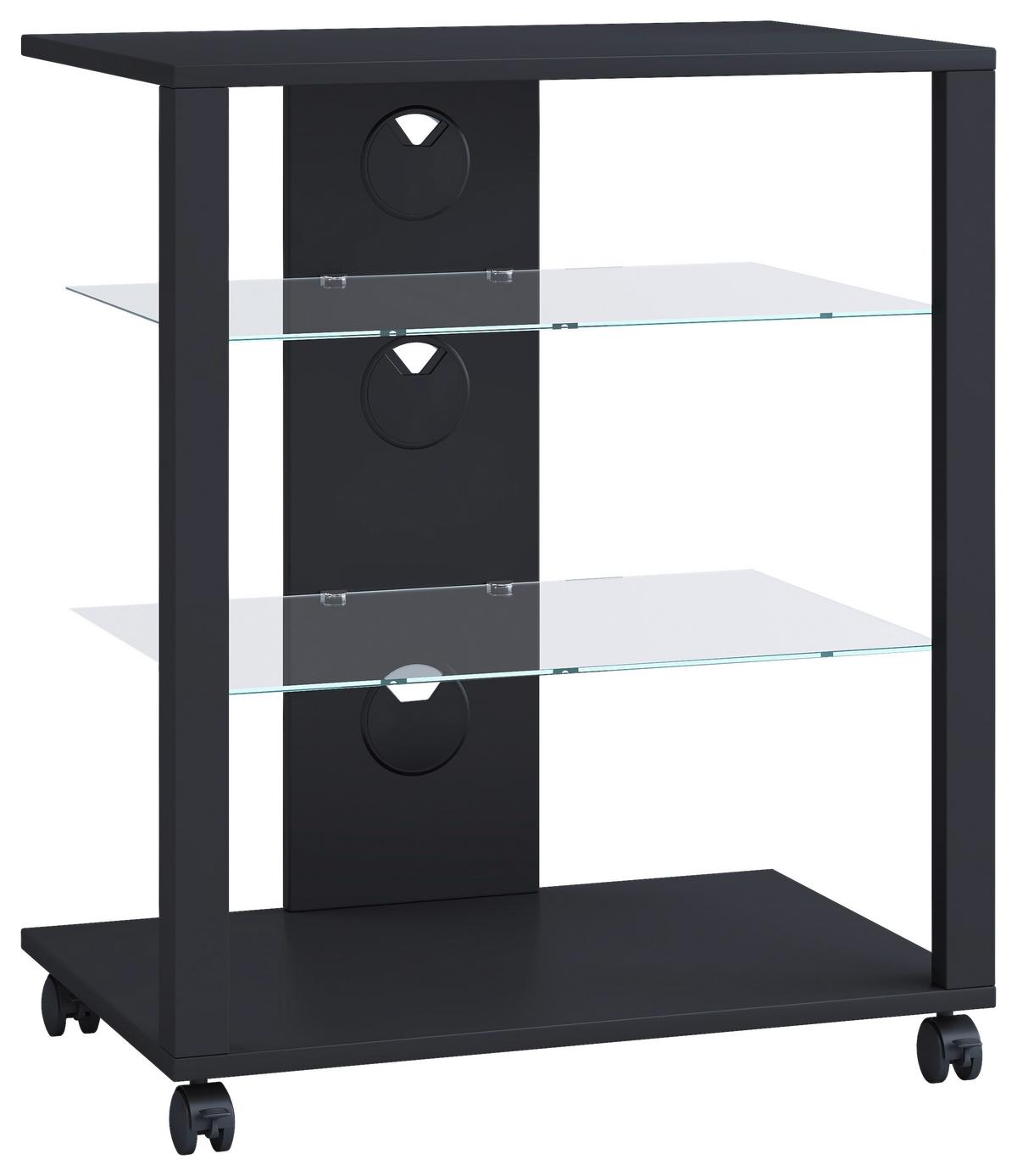 TV-Rack Folas B: 60 cm Schwarz mit Kabeldurchlass - Schwarz, Basics, Holzwerkstoff/Kunststoff (60/70/41cm) - MID.YOU
