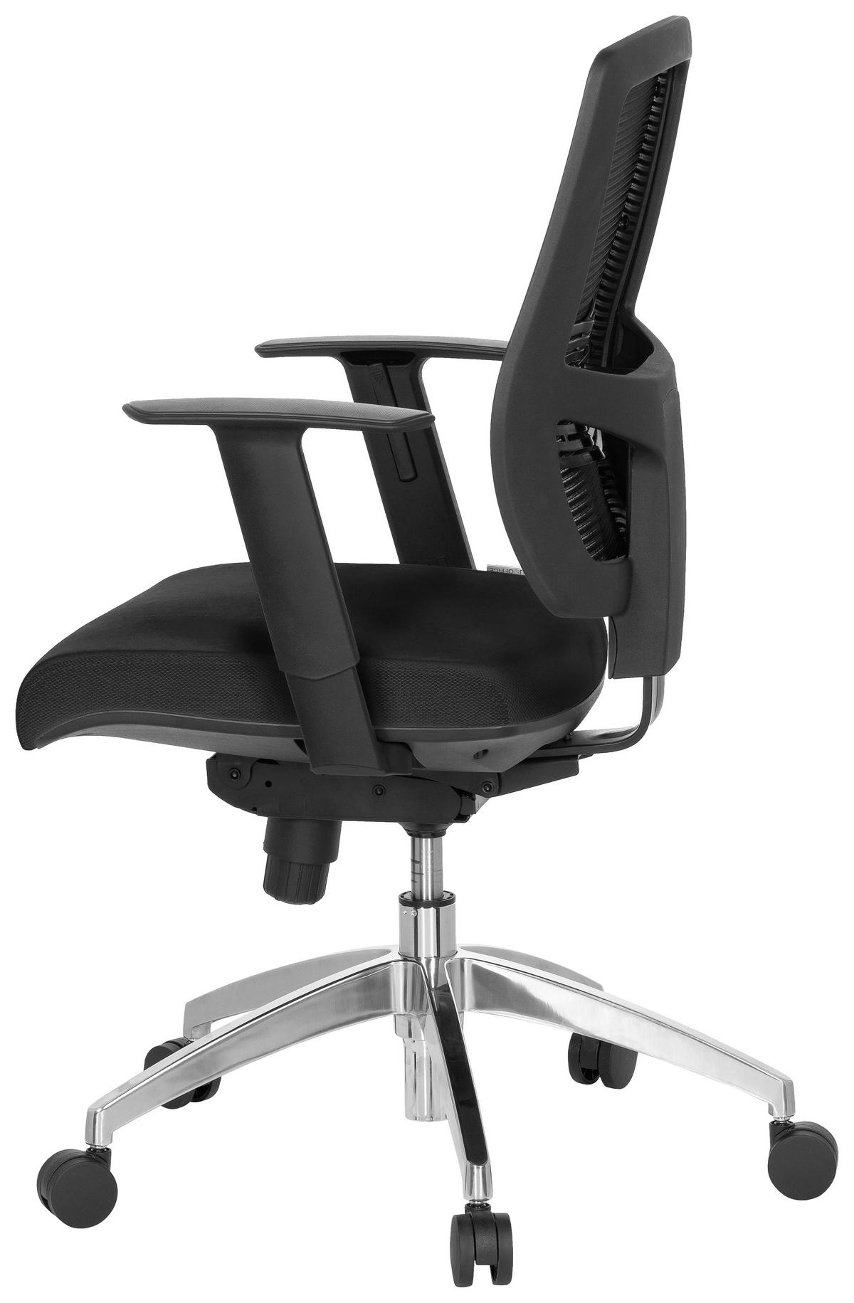 Drehstuhl Net 90 Schwarz - Chromfarben/Schwarz, MODERN, Kunststoff/Textil (56/115/46cm) - MID.YOU