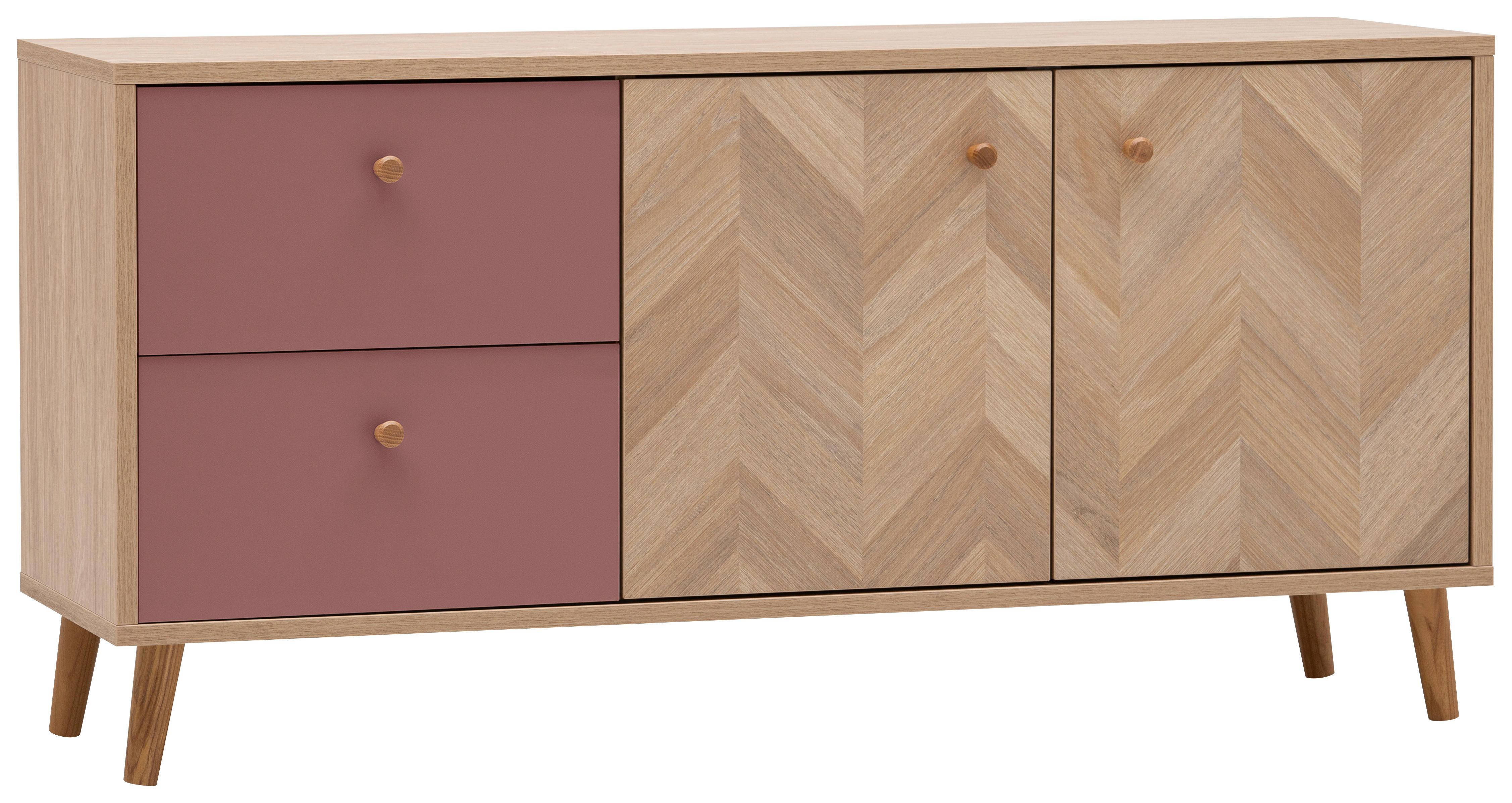 Lowboard Visby Eichefarben/Mauve B: 109cm - Eichefarben/Mauve, Design, Holzwerkstoff (109/54,1/33,05cm) - MID.YOU