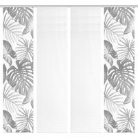 Flächenvorhang Sanja 4er Set - Hellgrau/Weiß, Natur, Textil (60/260cm)