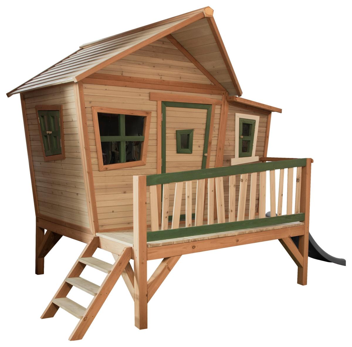 Spielhaus A030.108.80 - Hellgrün/Braun, KONVENTIONELL, Holz/Kunststoff (123/12,8/152cm) - Ambia Garden