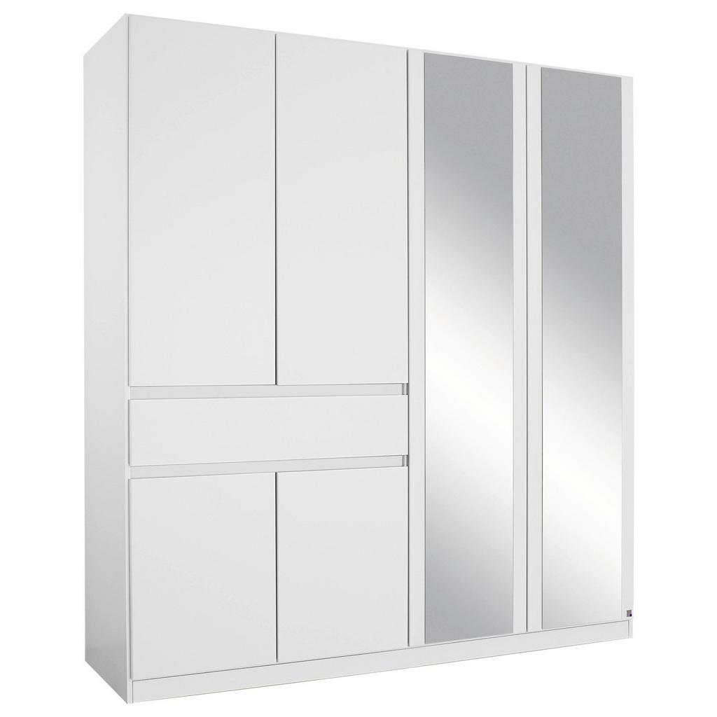 Drehtürenschrank Mit Spiegel grifflos 181cm Tübingen, Weiß