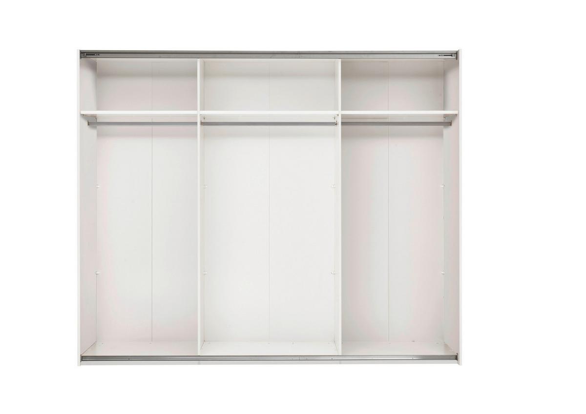Schwebetürenschrank mit Spiegel 270,1cm Leo Weiß/Eiche - Eichefarben/Weiß, MODERN, Holzwerkstoff (270/225/59,6cm) - MID.YOU