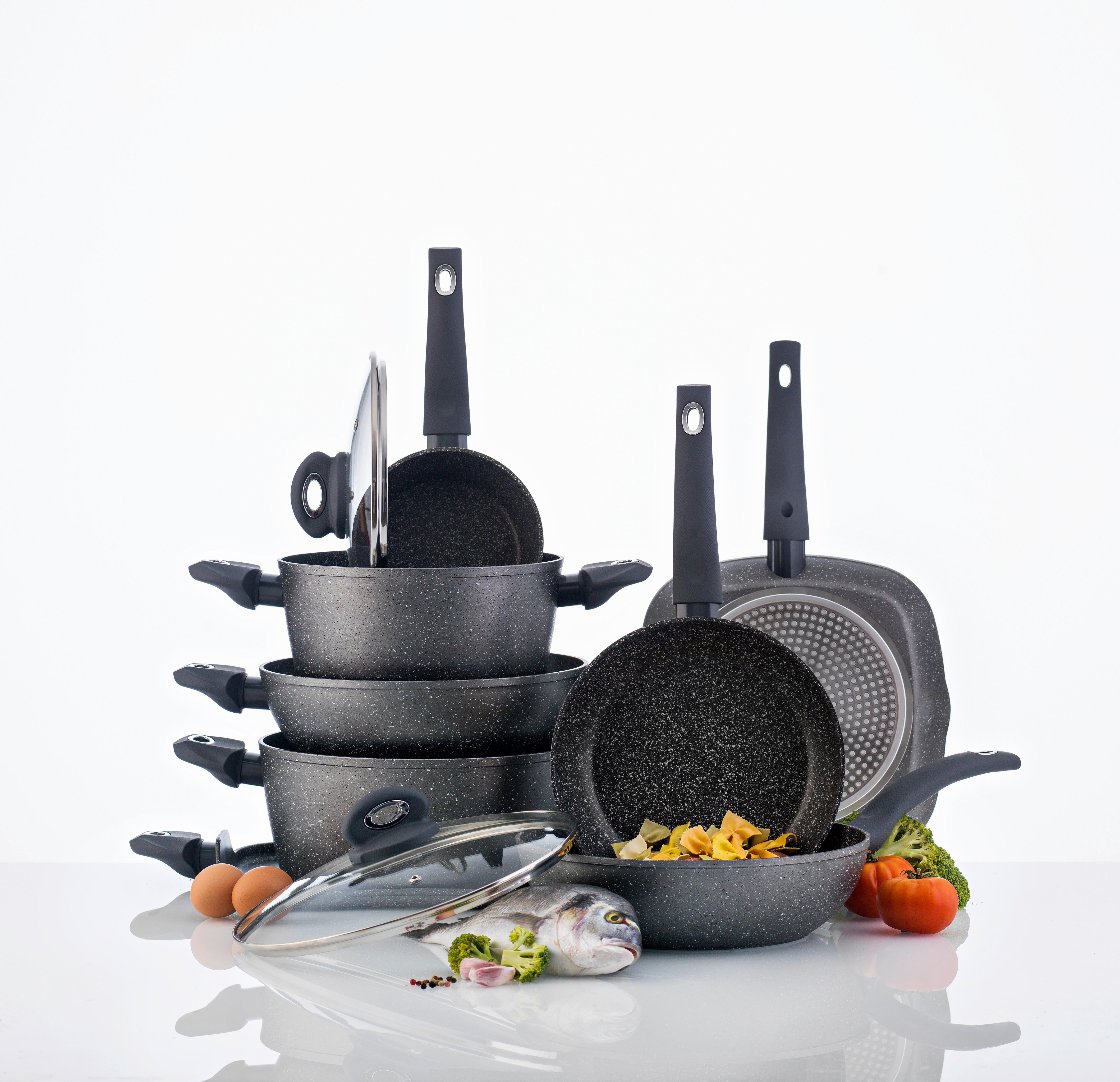 Bratpfanne Orion Ø 30 Cm Aluminium Antihaftbeschichtet - Dunkelgrau, Basics, Kunststoff/Metall (30cm)