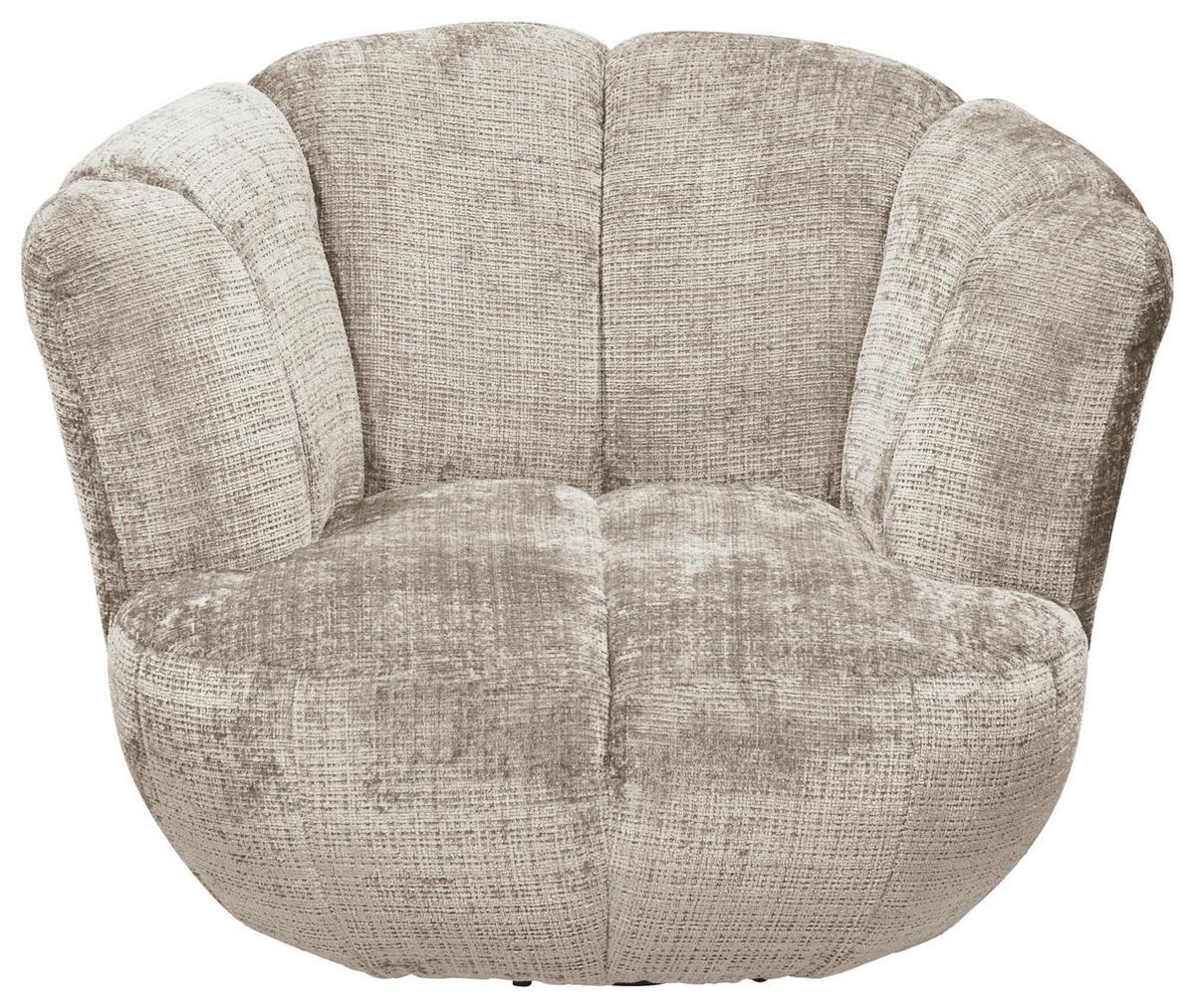 Sessel Muriel Taupe B: 101 cm - Taupe/Schwarz, KONVENTIONELL, Textil (101/69/107cm) - MID.YOU