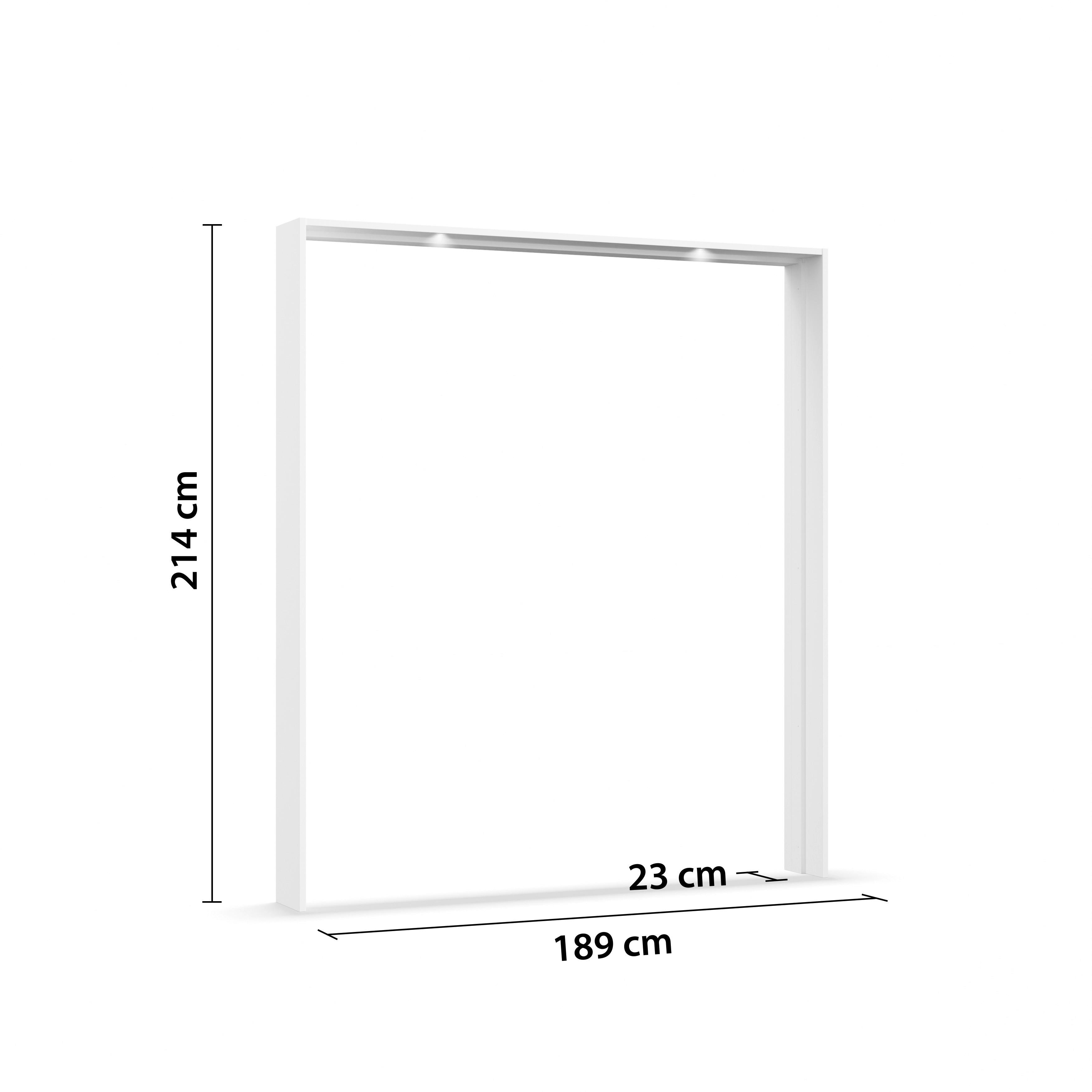 Paspartový rám s osvětlením alpská bílá, pro š. 180 cm - bílá, Konvenční, kompozitní dřevo (189/214/23cm)