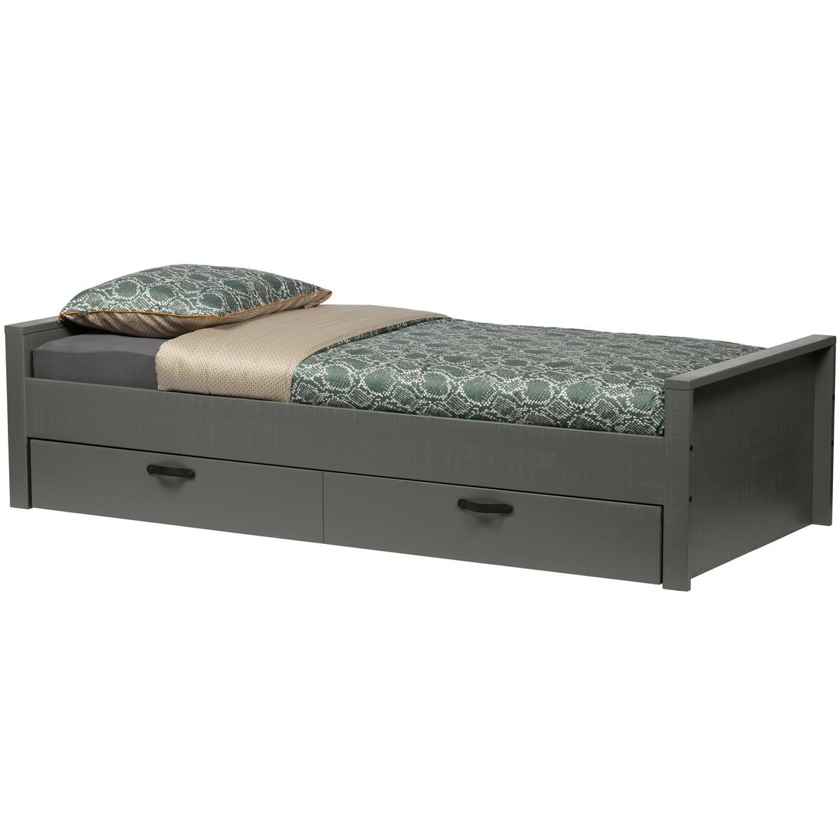 BETT Morris Grau 90x200cm - Grau, Design, Holz (90/200cm) - Livetastic