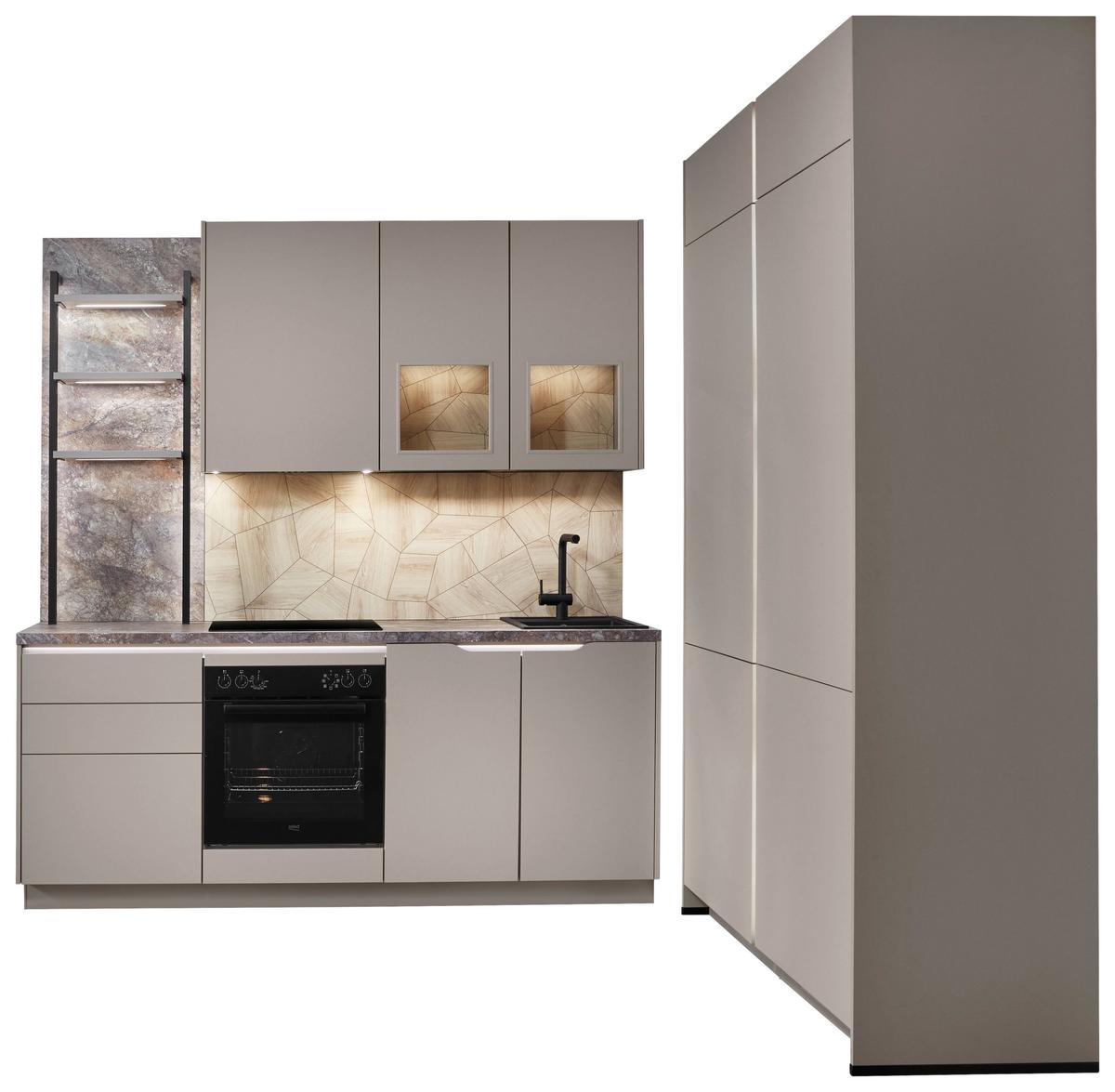 Eckküche Sidney - Hellbraun/Dunkelbraun, MODERN, Holzwerkstoff (273,2/218,1cm) - Vertico