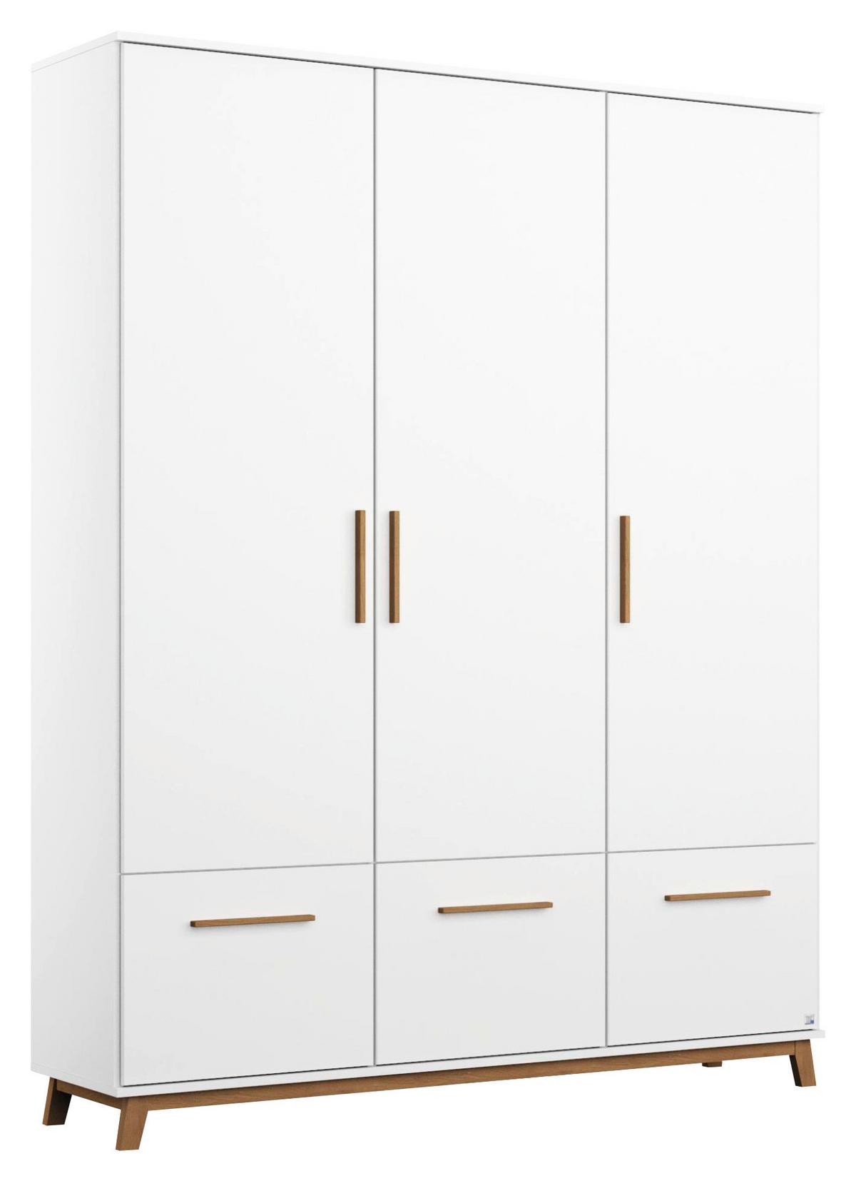 Drehtürenschrank Mit Schubladen 136cm Carlsson Weiß - Weiß, Basics, Holzwerkstoff (136/203/53cm) - Rauch Möbel