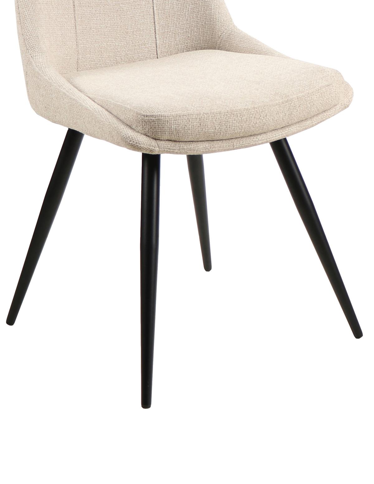4er Stuhl-Set Corinna Bezug: Leinenoptik Beige - Beige/Schwarz, MODERN, Holz/Textil (49/88/59cm) - MID.YOU