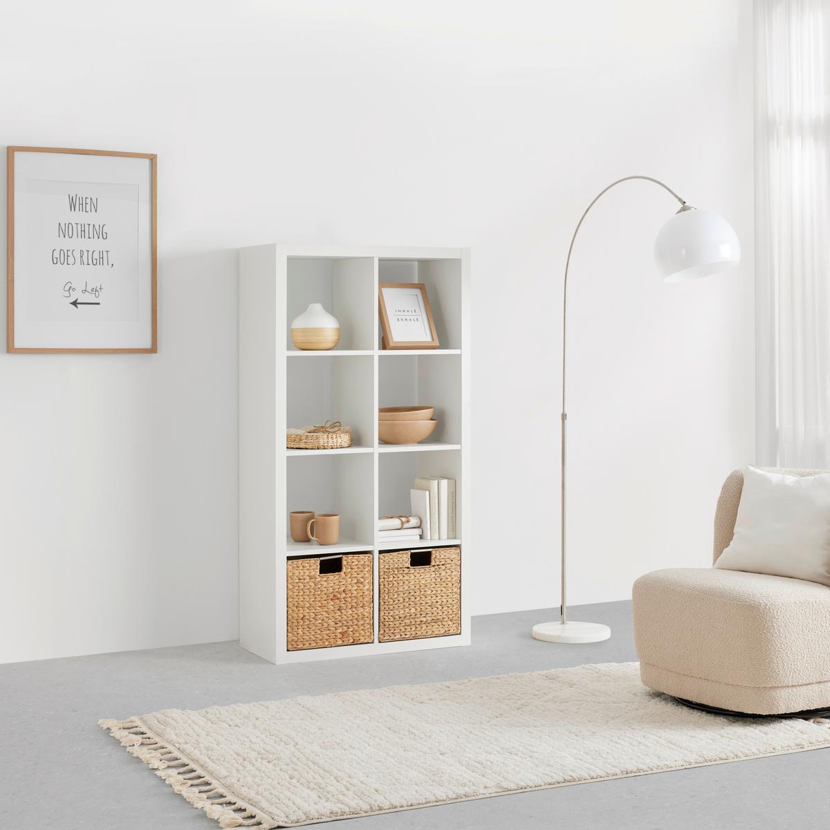 Deliaca stena STYLE 8 priečinkov - biela, Modern, kompozitné drevo (77/147/38cm) - Based