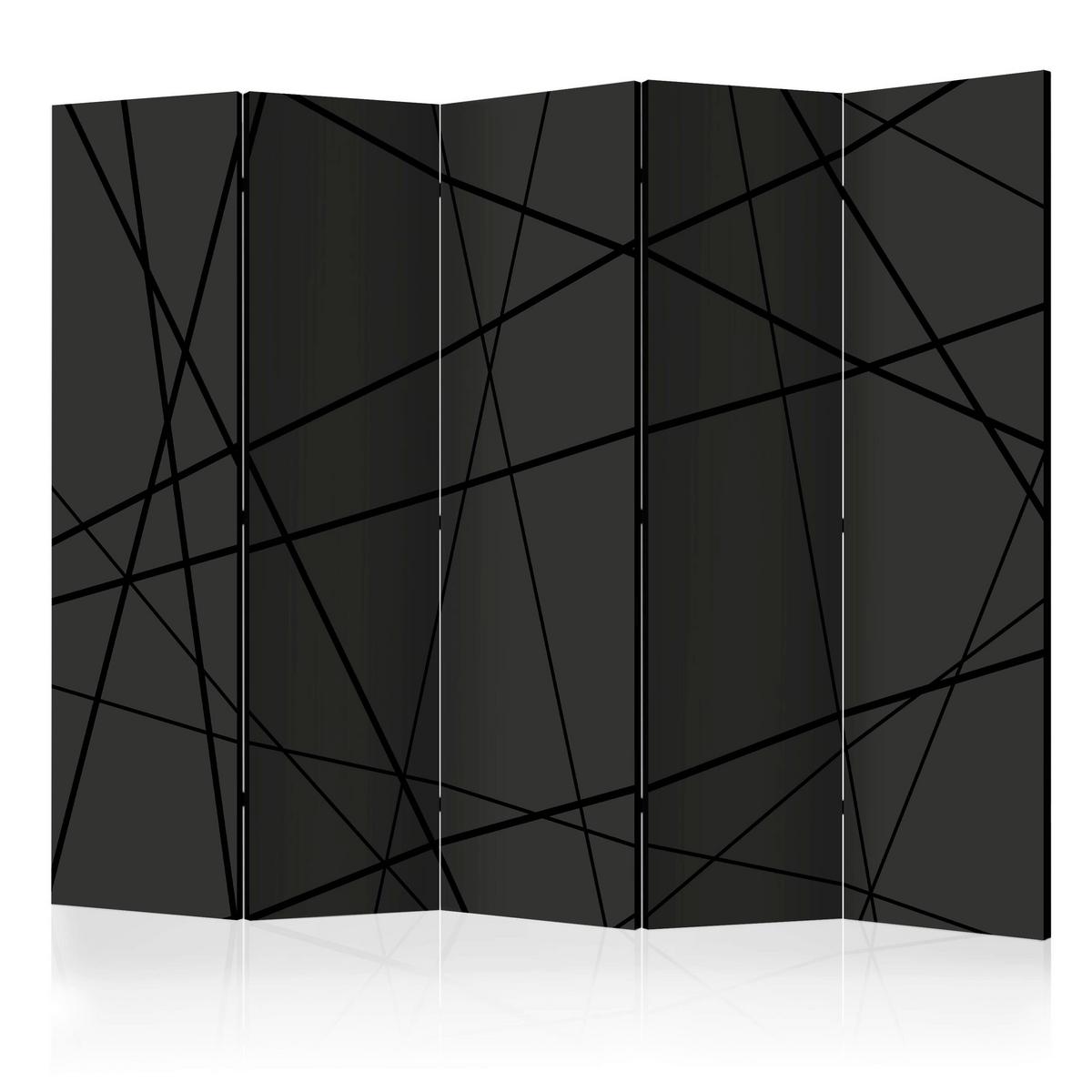 Paravent Anthrazit Schwarz B: 225 Cm - Anthrazit/Schwarz, Basics, Holz/Textil (225/172/3cm) - artgeist