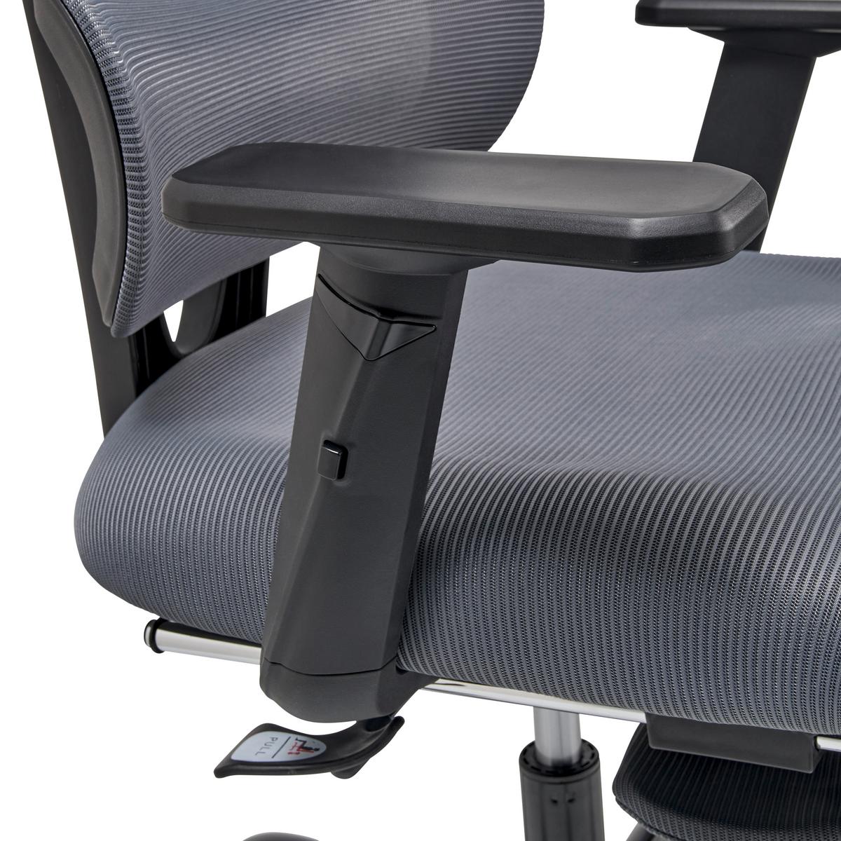 Drehstuhl Parma - Schwarz/Grau, MODERN, Kunststoff/Textil (65/115-123/68cm) - Livetastic