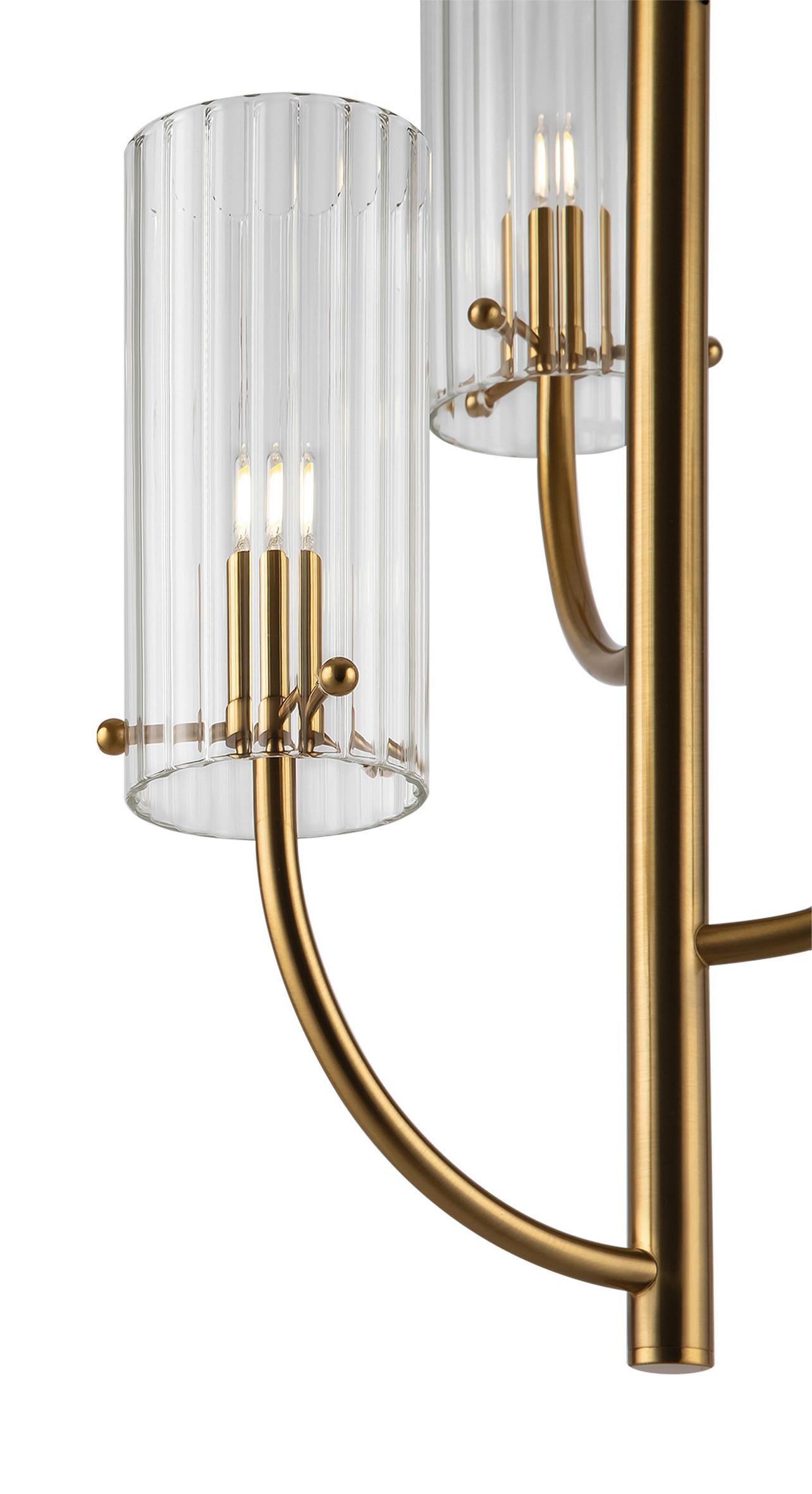 Pendelleuchte Arco - Messingfarben, Trend, Glas/Metall (35/48,9/35cm) - MAYTONI