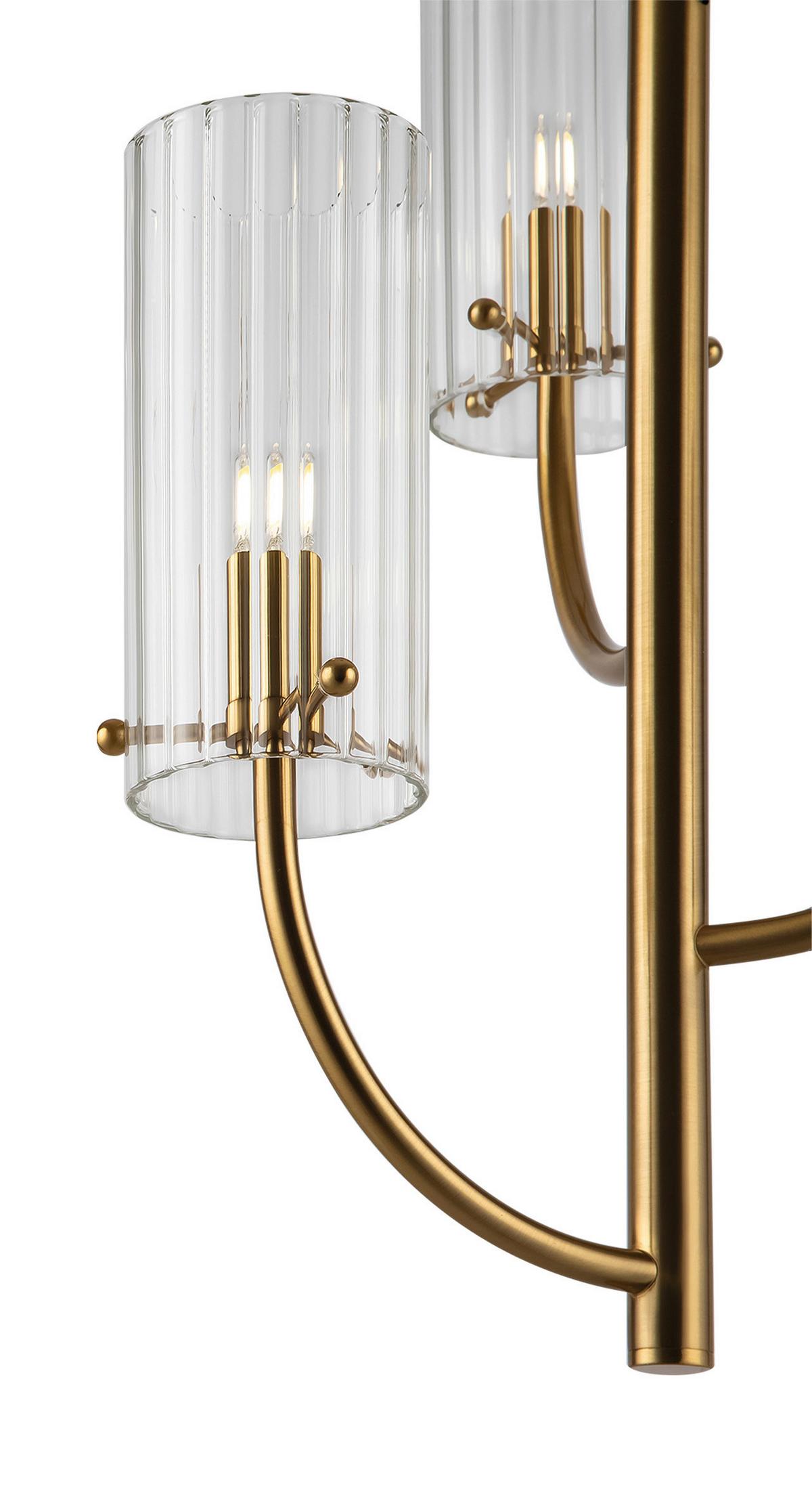 Pendelleuchte Arco - Messingfarben, Trend, Glas/Metall (35/48,9/35cm) - MAYTONI