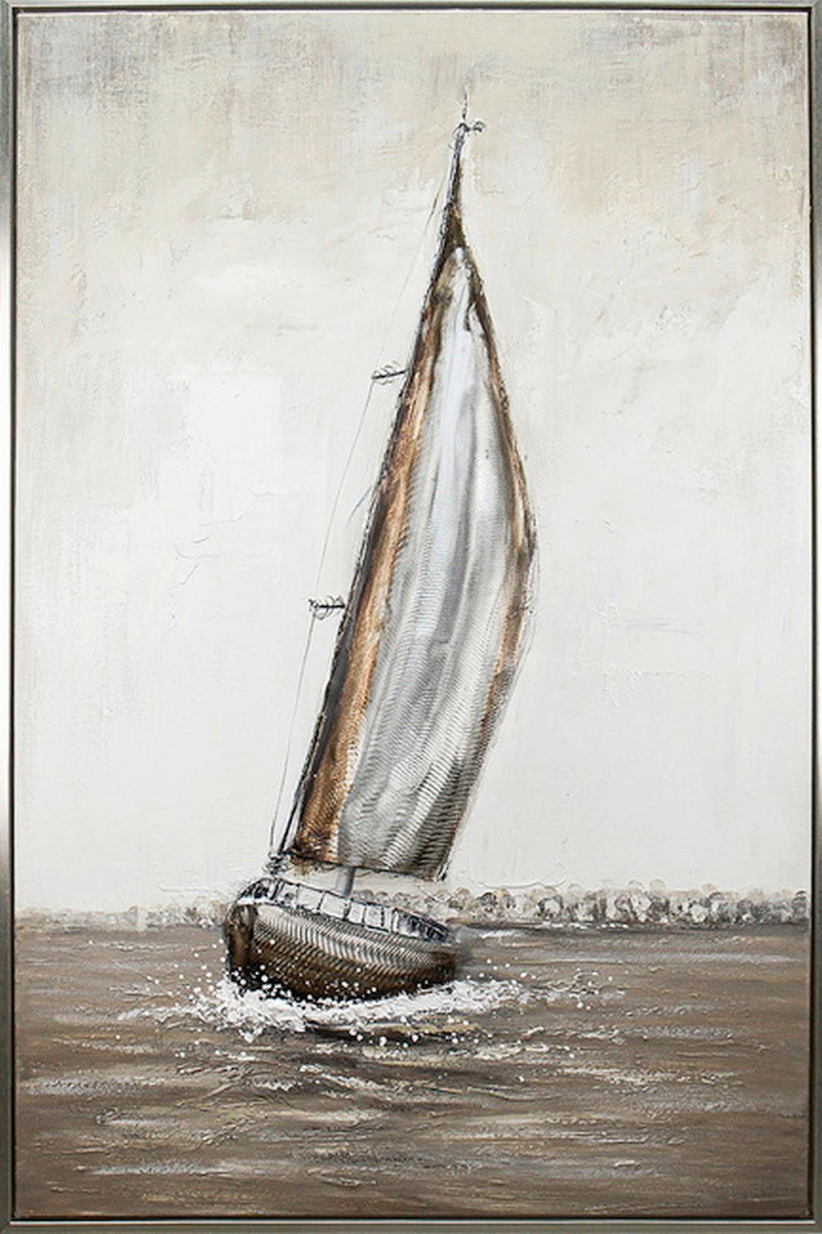 Obraz na plátně 80x120cm - barvy stříbra/vícebarevná, Moderní, kov/kompozitní dřevo (80/120/3,8cm) - Mömax