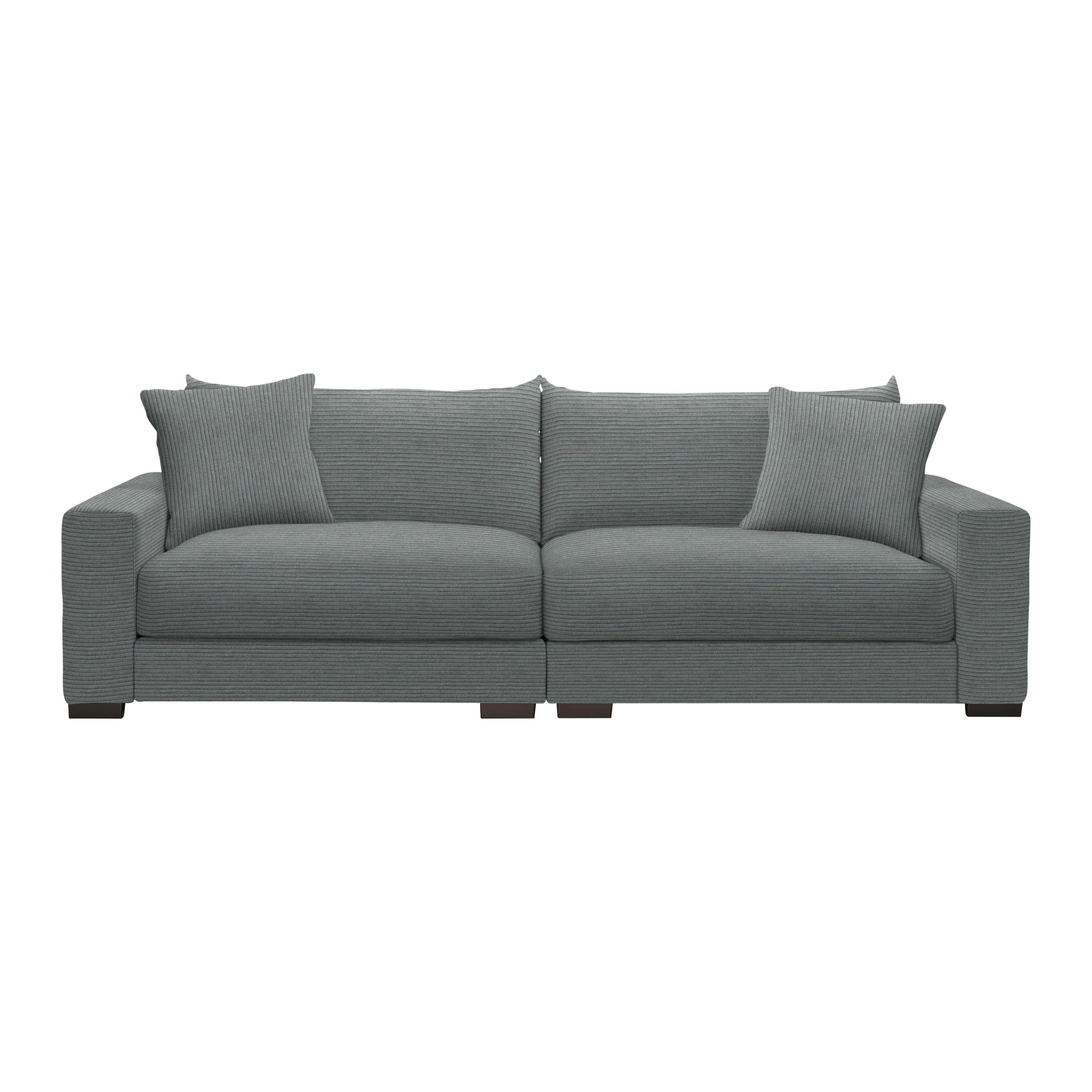 Mega pohovka PEDRO 1200, tmavě šedý manšestr - tmavě šedá, Moderní, kov/dřevo (261/83/124cm) - Mömax