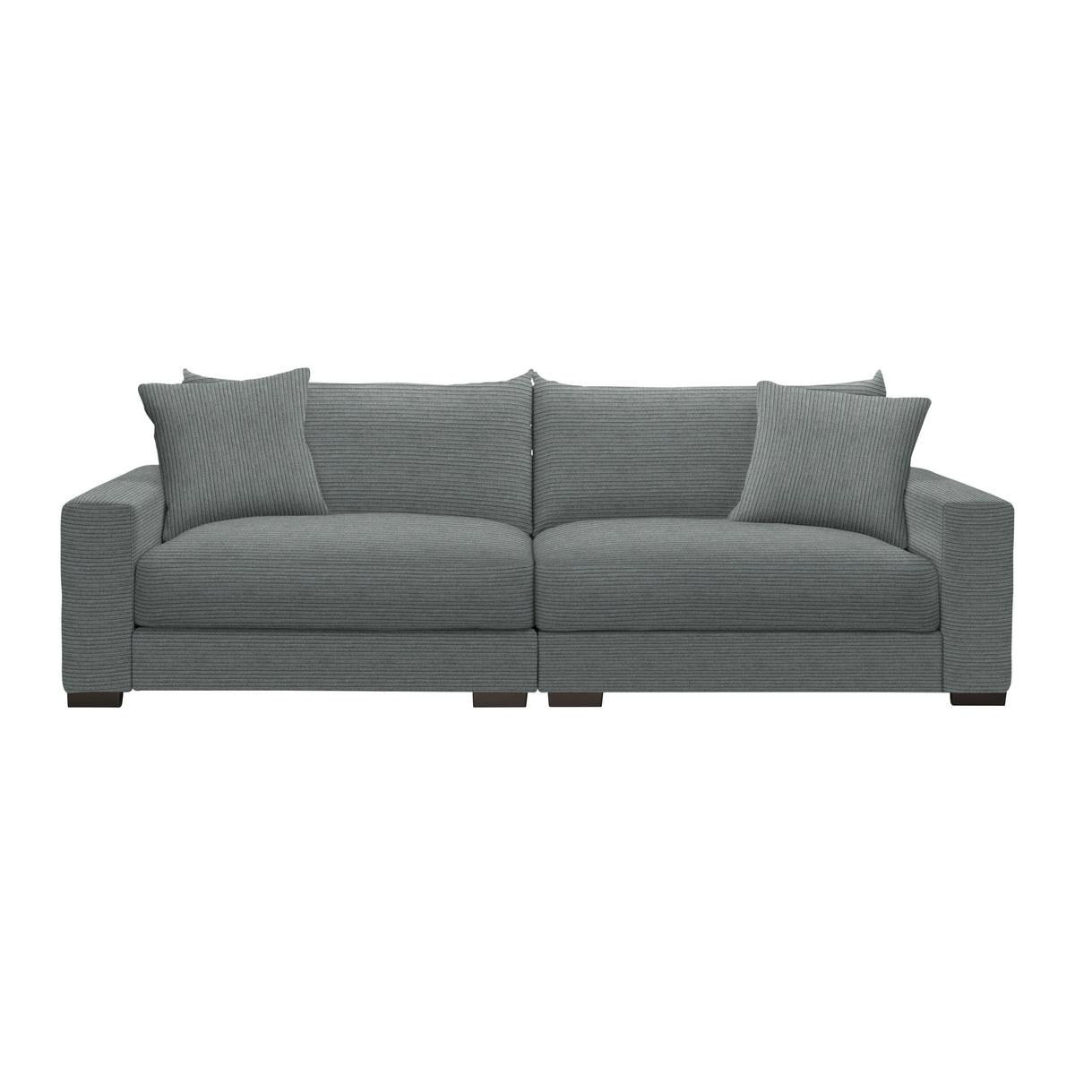 Mega pohovka PEDRO 1200, tmavosivý menčester - tmavosivá, Modern, kov/drevo (261/83/124cm) - Mömax