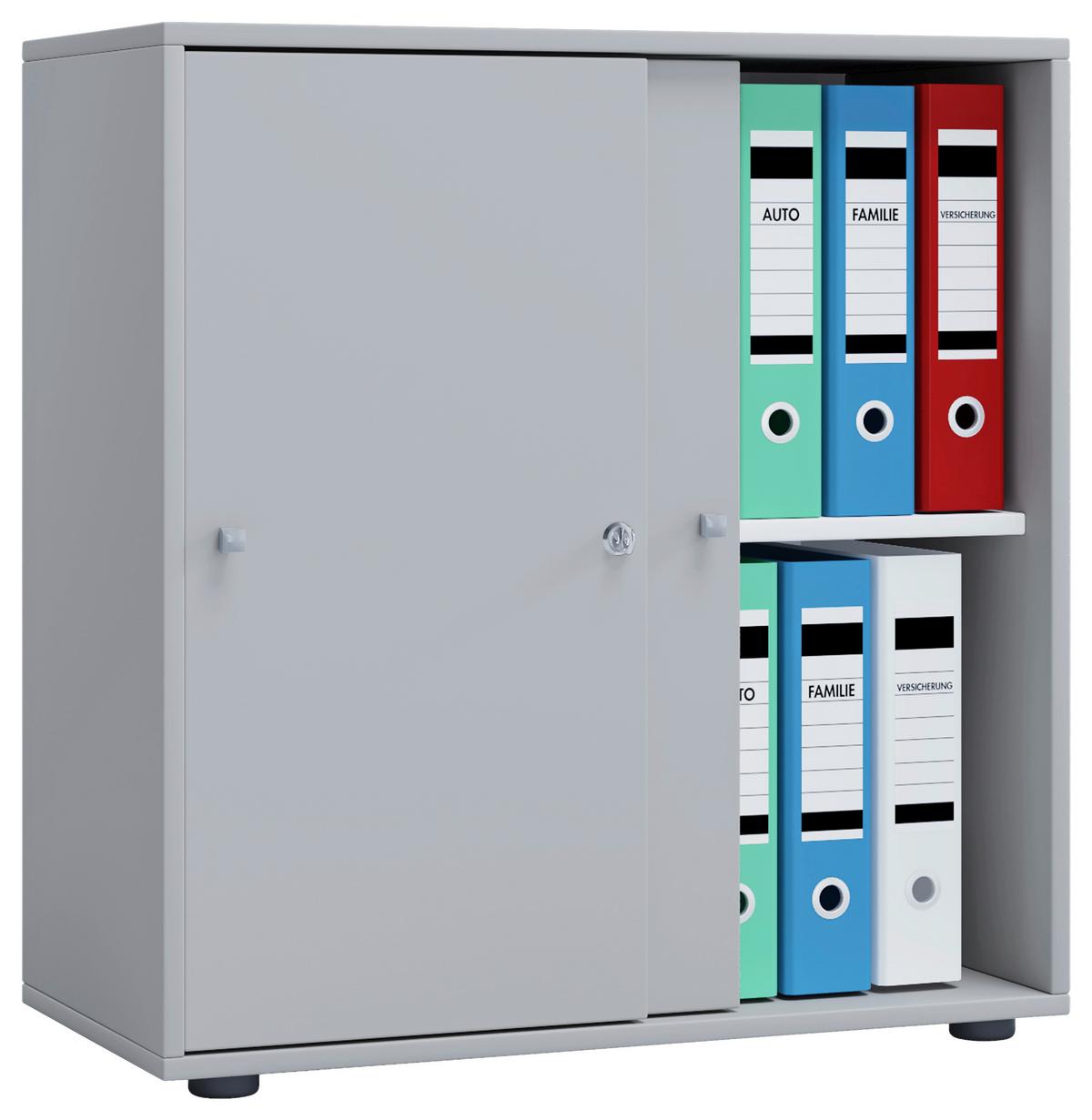 Aktenschrank Lona L Grau B: 70 cm - Grau, Basics, Holzwerkstoff (70/74/37cm) - MID.YOU