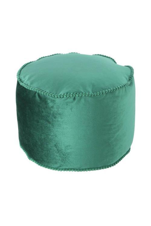 Pouf Taj Mahal Dxh: 47x32 Cm Samt Grün Mit Reißverschluss - Grün, Basics, Textil (47/32/47cm) - Kayoom